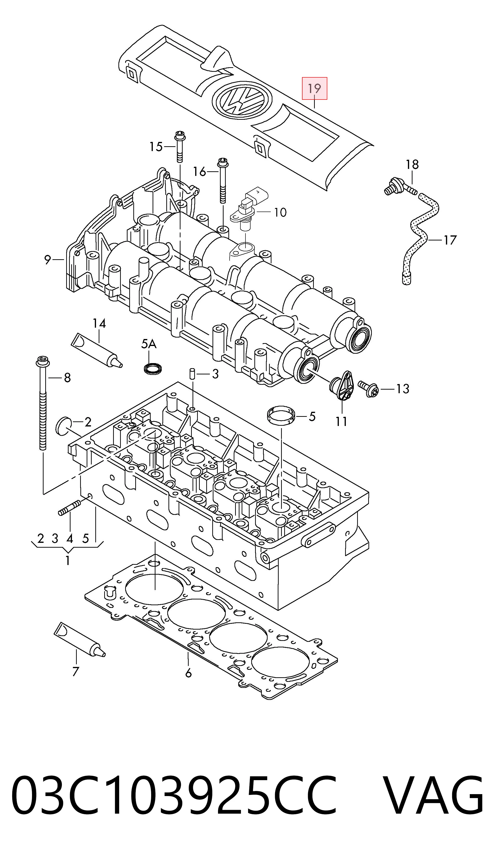 03C103925CC VAG Экран двигателя