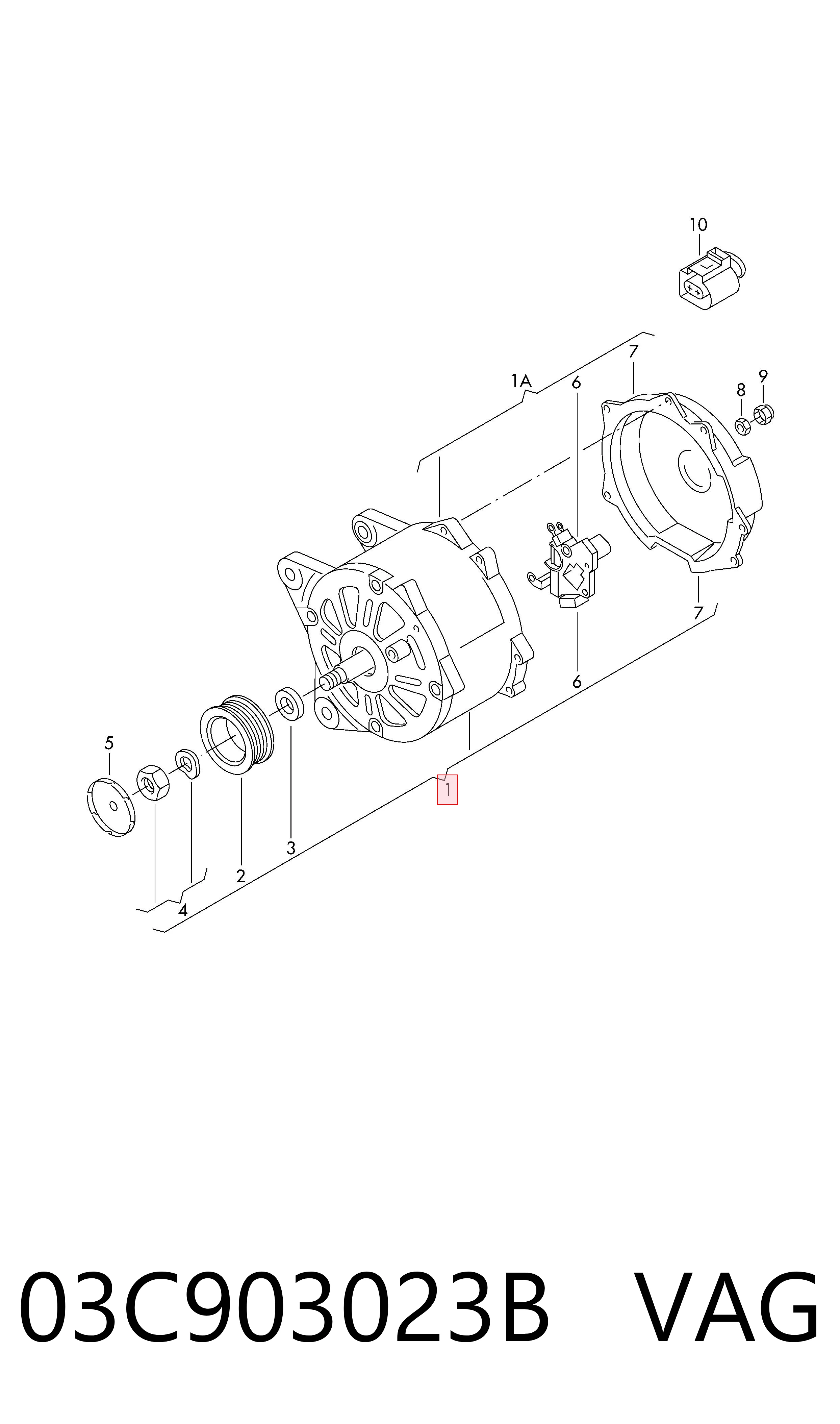 Автомобильный генератор VAG 03C903023B цена, от 33.86 USD