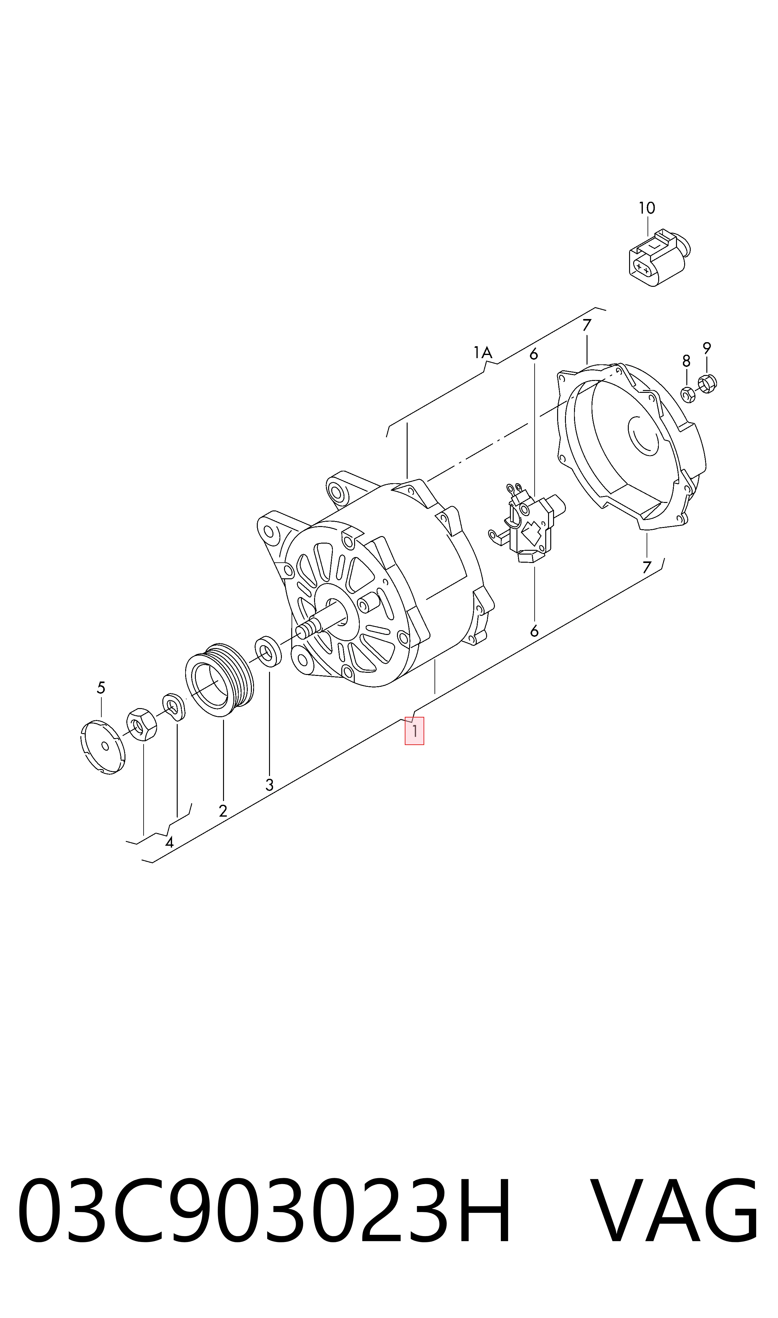 03C903023H VAG Генератор автомобильный