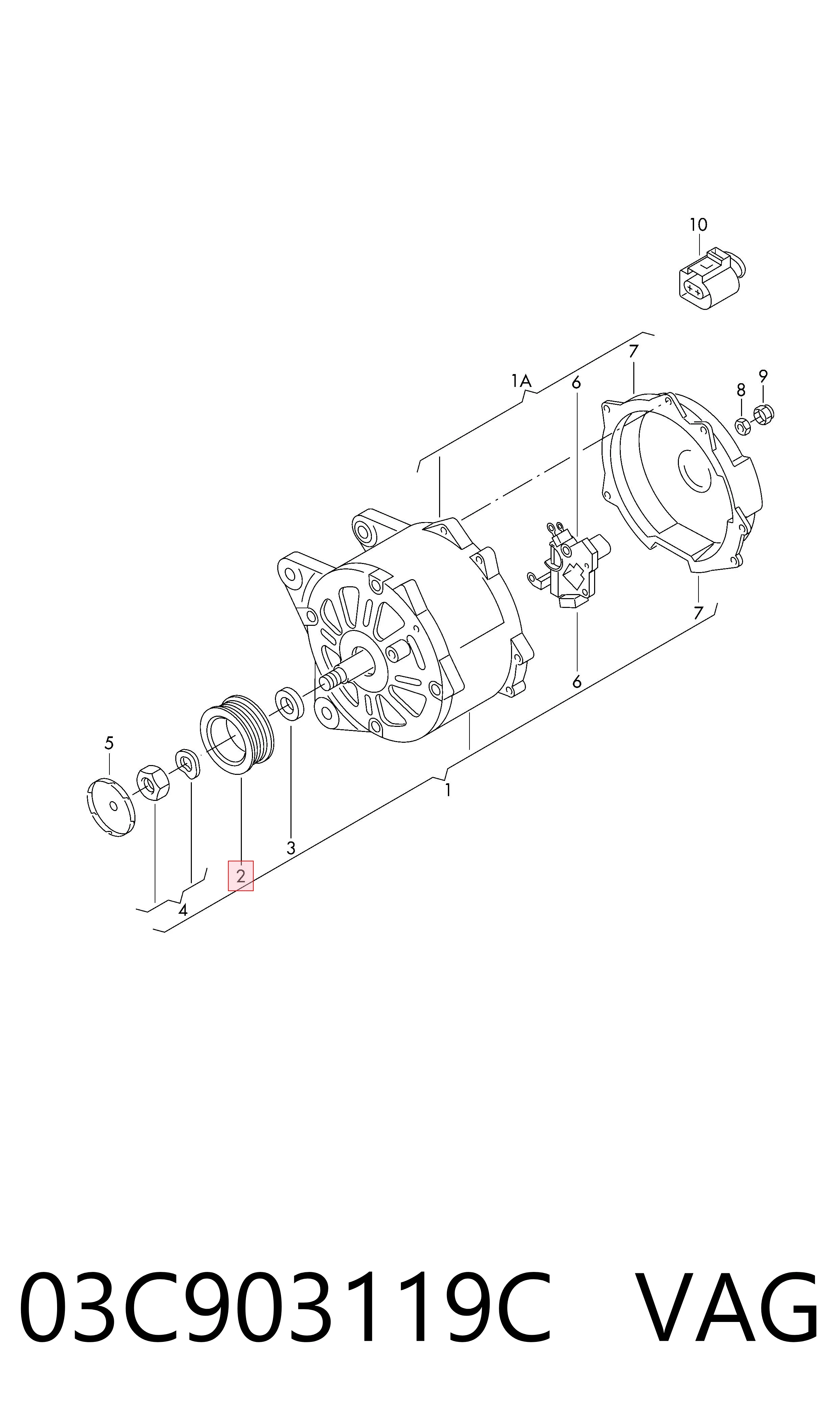 Инерционный шкив VAG 03C903119C цена, от 27.80 USD