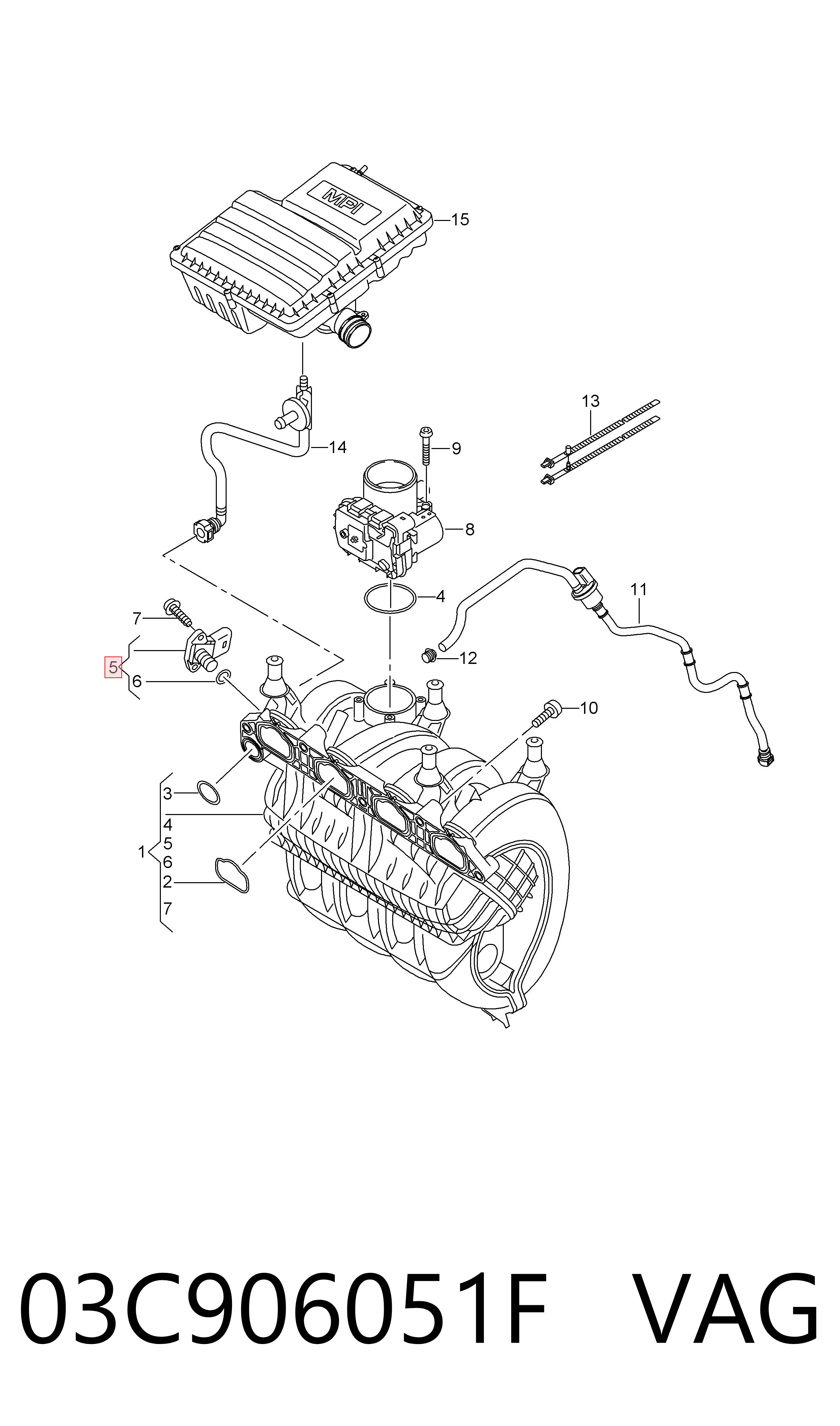 Датчик абсолютного давления 03C906051F VAG