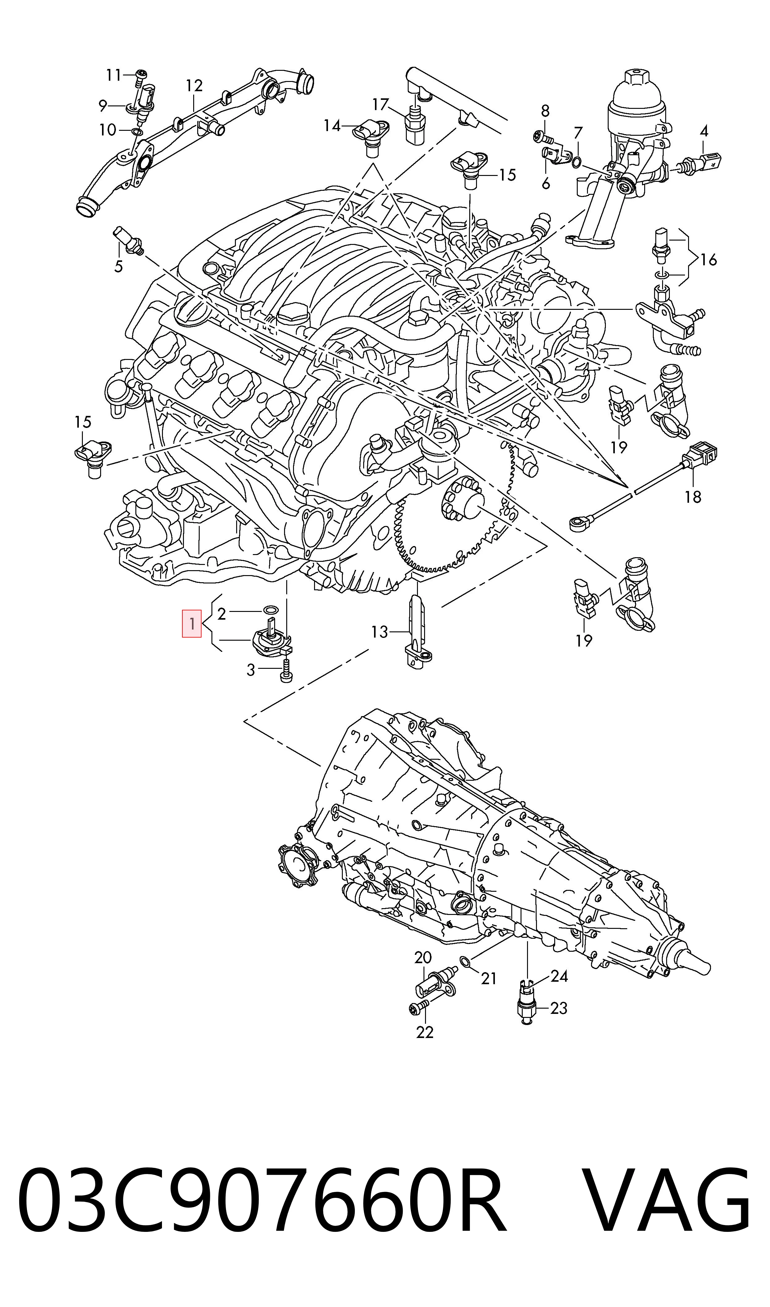 03C907660R VAG Датчик уровня масла