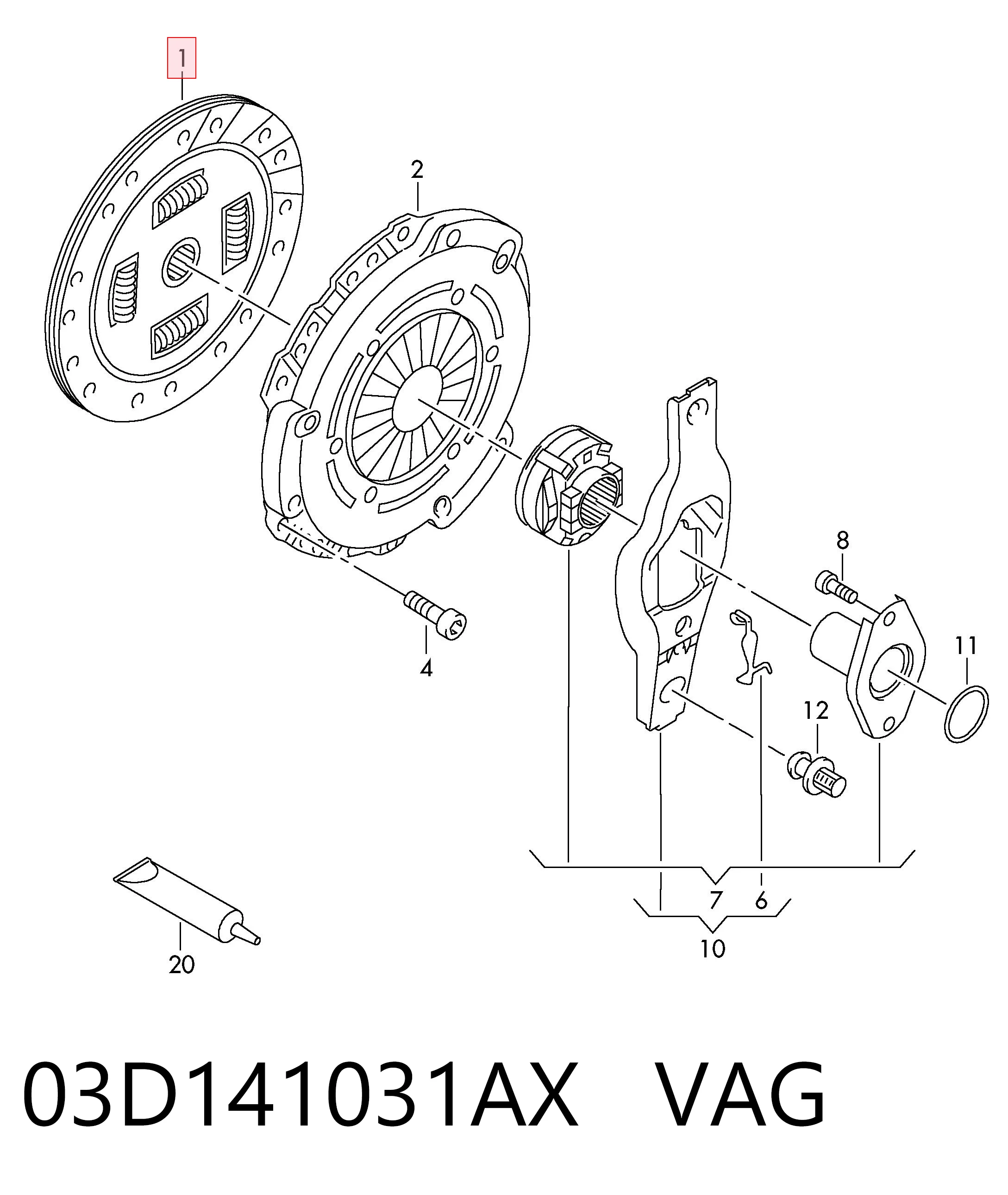 Купить Диск сцепления Шкода Фабия II 5J5, 545