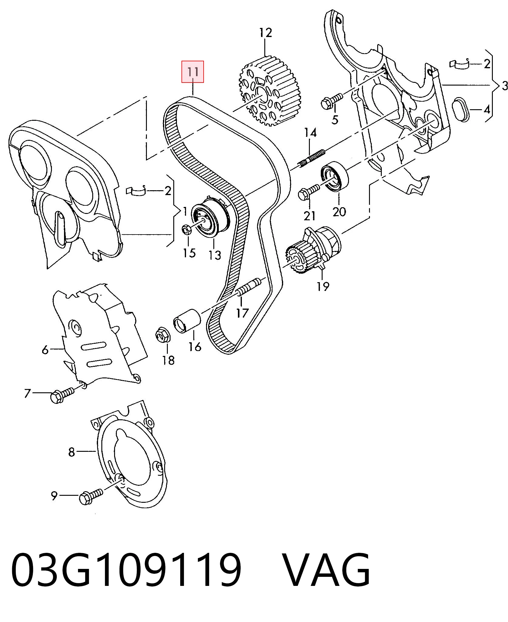 Ремень ГРМ VAG 03G109119