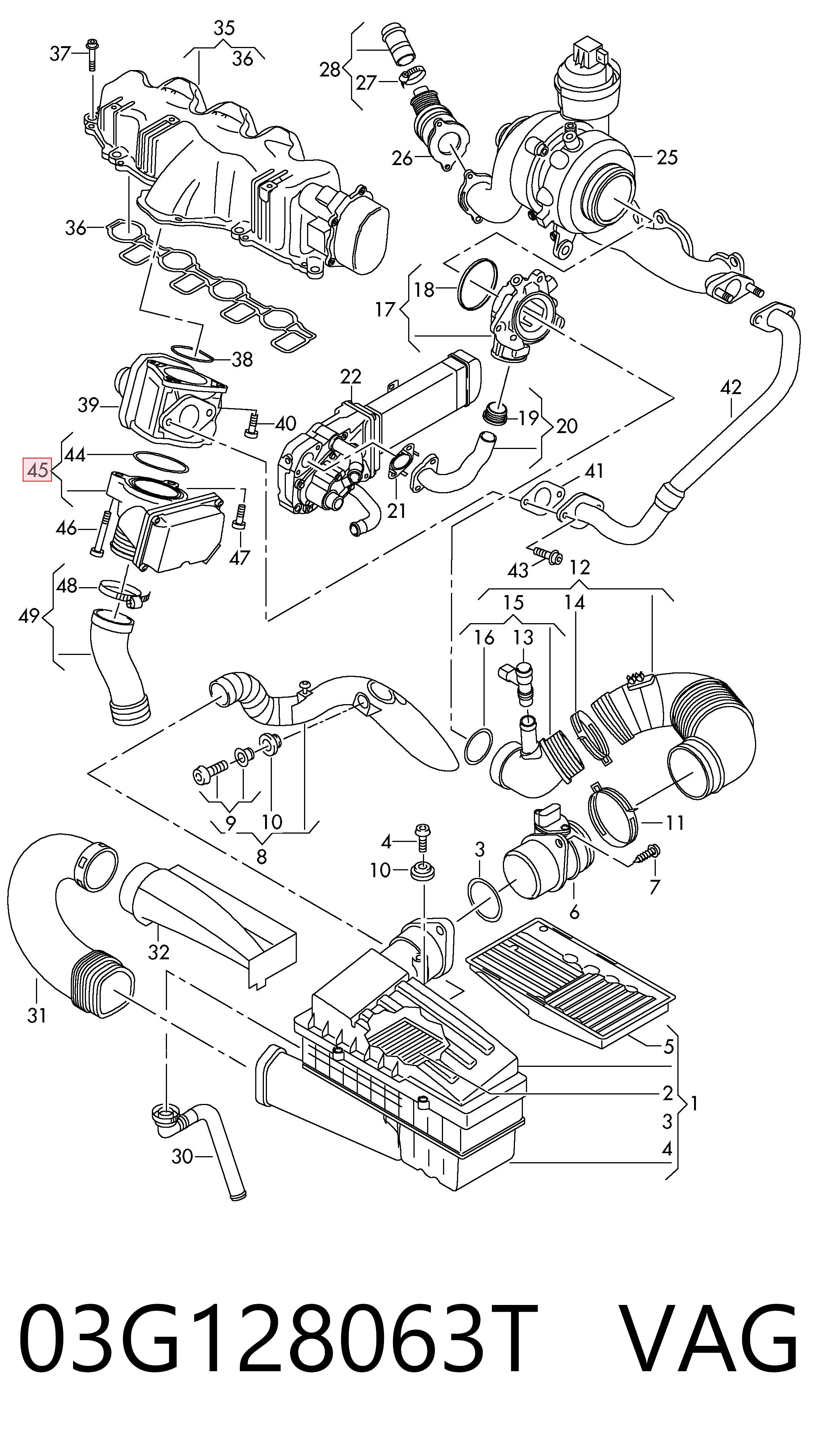 03G128063T VAG Дроссельная заслонка