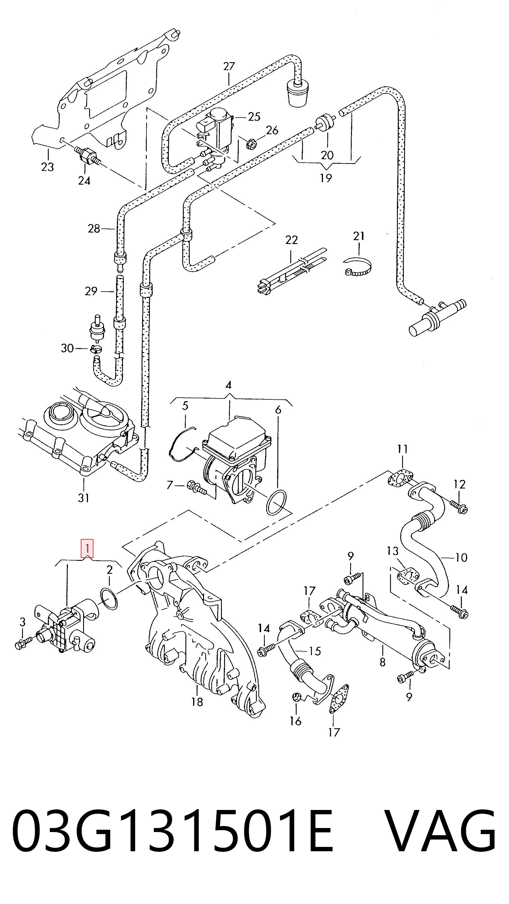 03G131501E VAG Клапан рециркуляции отработавших газов EGR