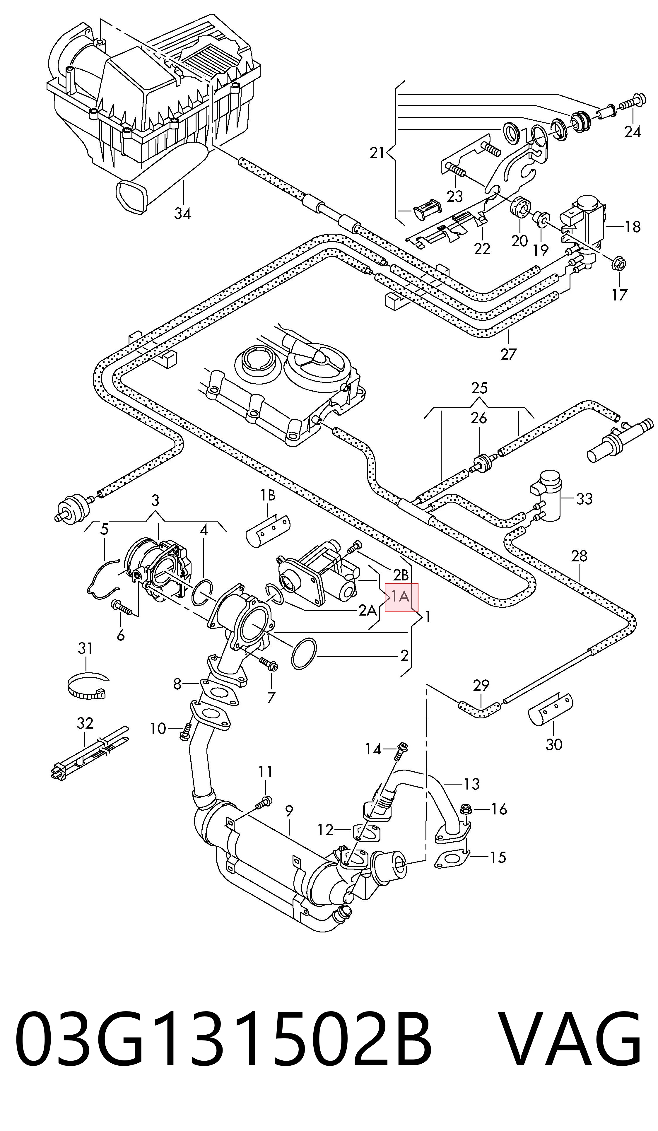 03G131502B VAG Клапан рециркуляции отработавших газов EGR