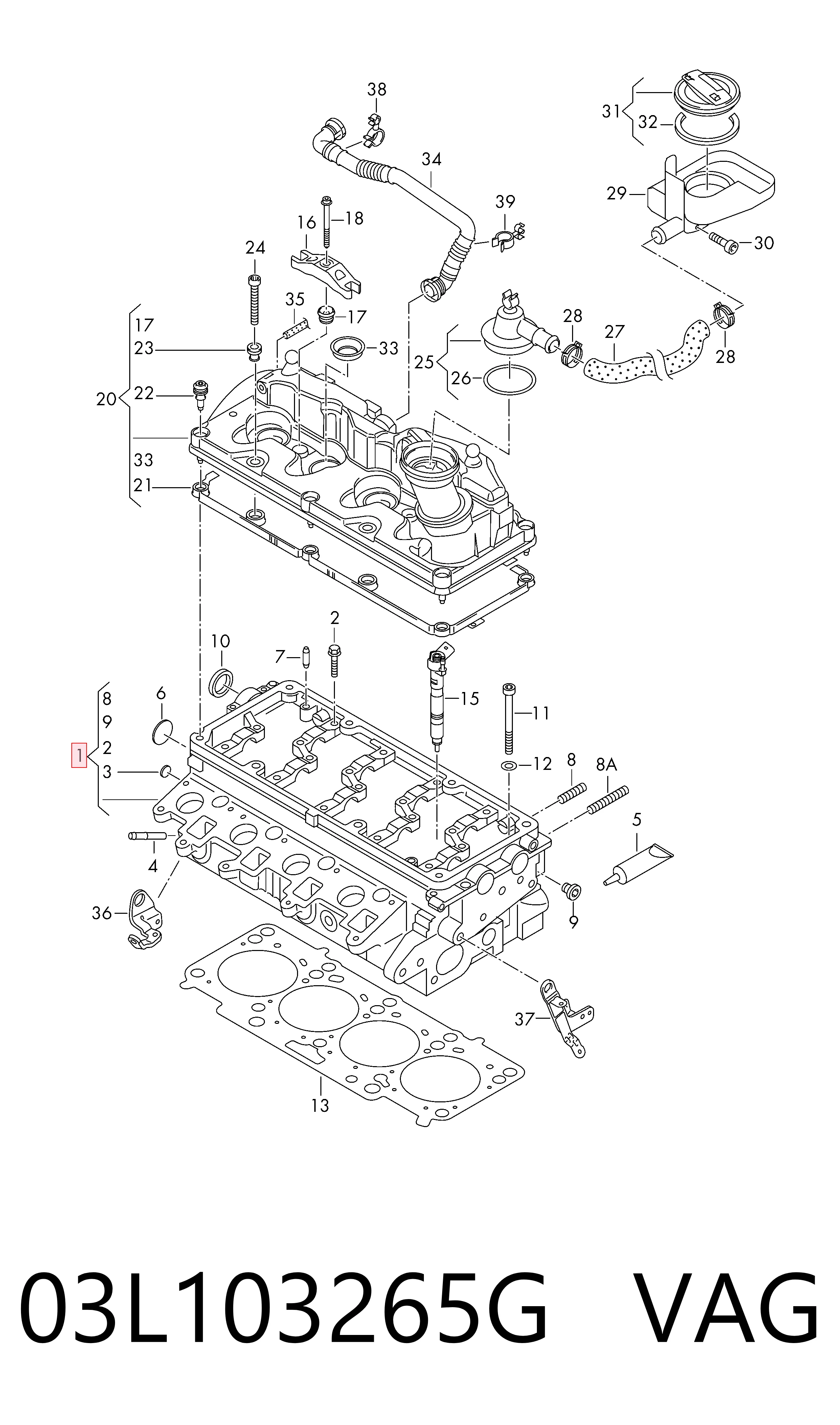03L103265G VAG Головка блока цилиндров