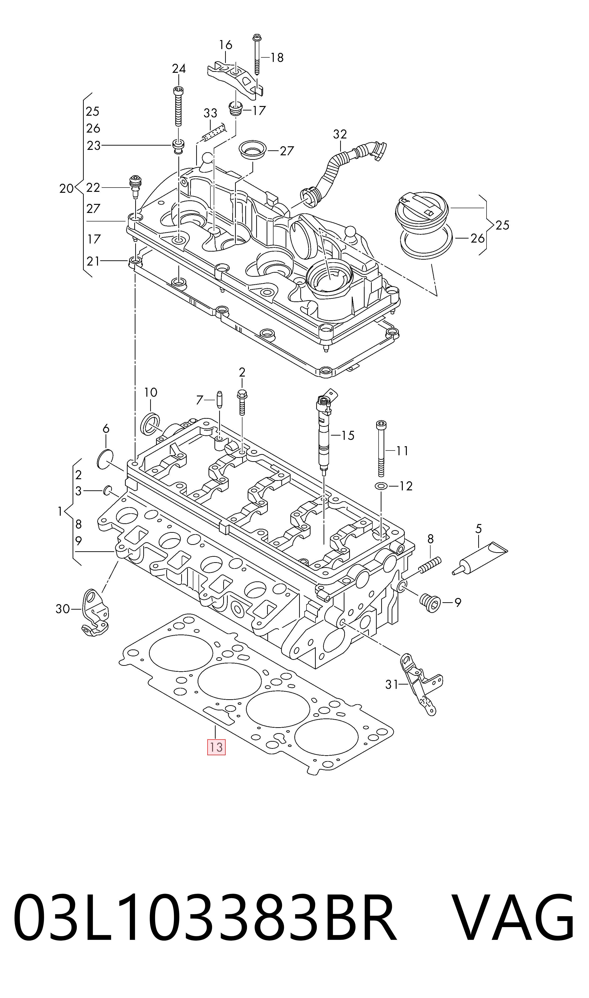 03L103383BR VAG Прокладка головки блока