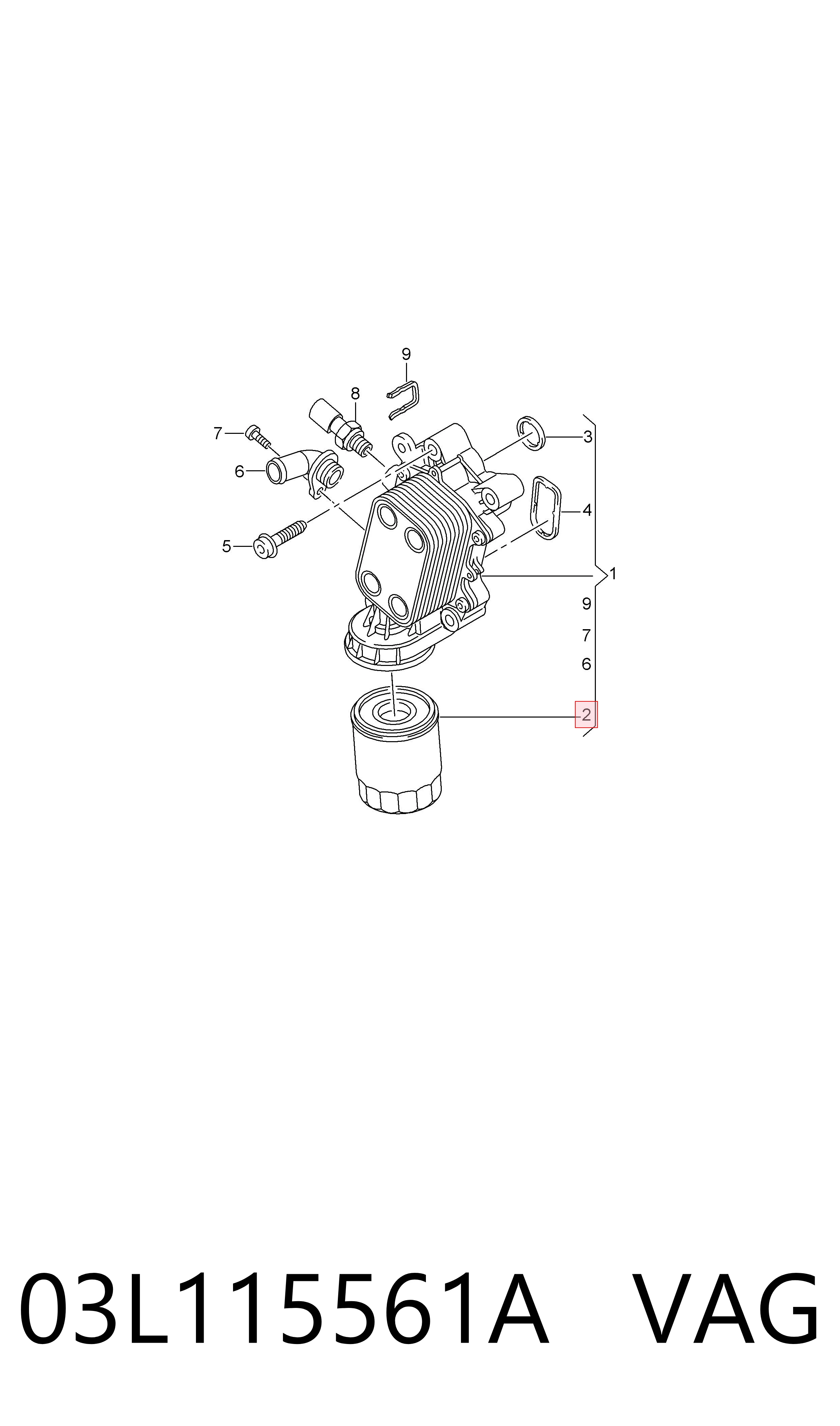 Фильтр очистки масла центробежный VAG 03L115561A цена, от 16.56 USD