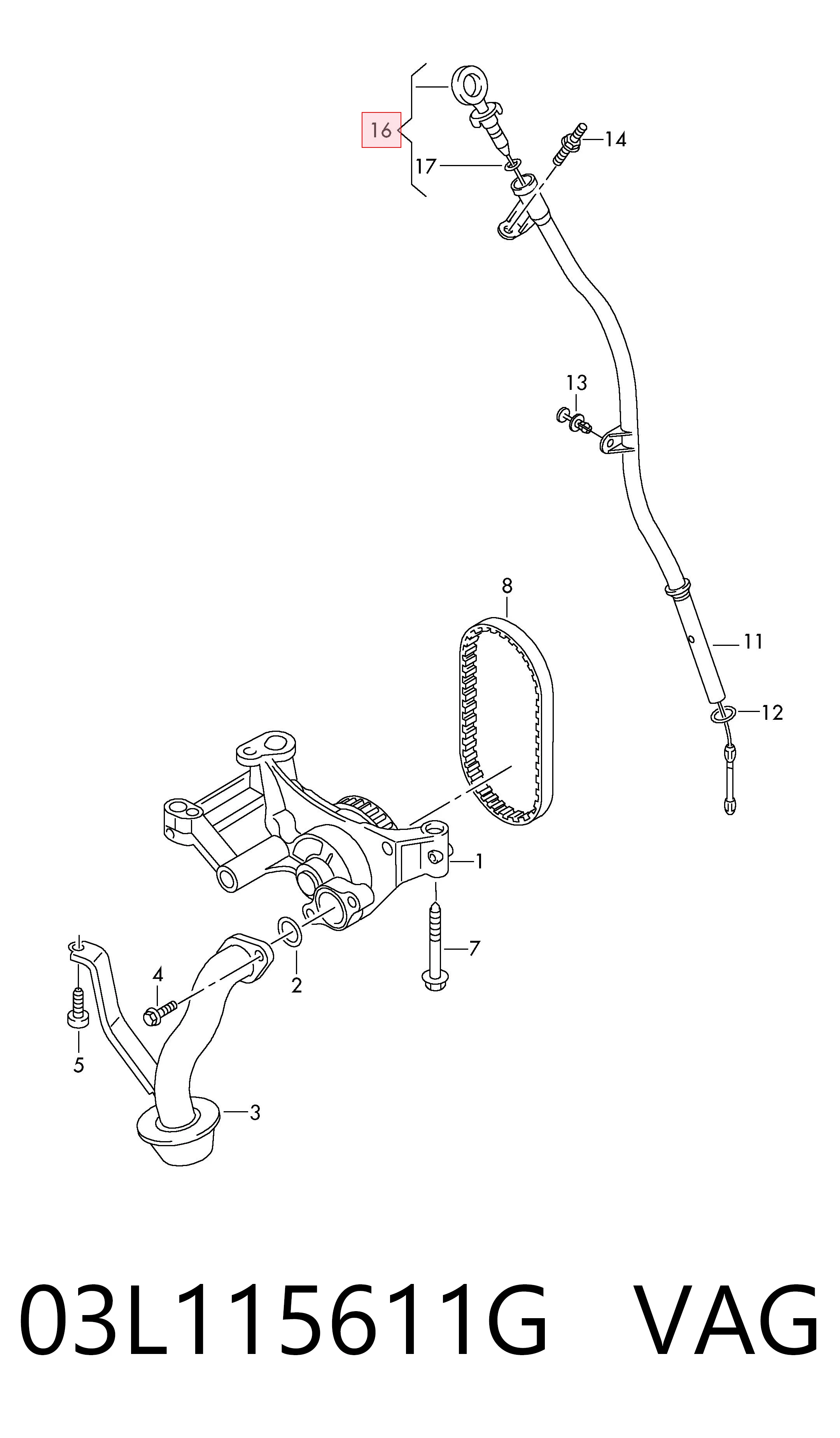 03L115611G VAG Щуп уровня масла