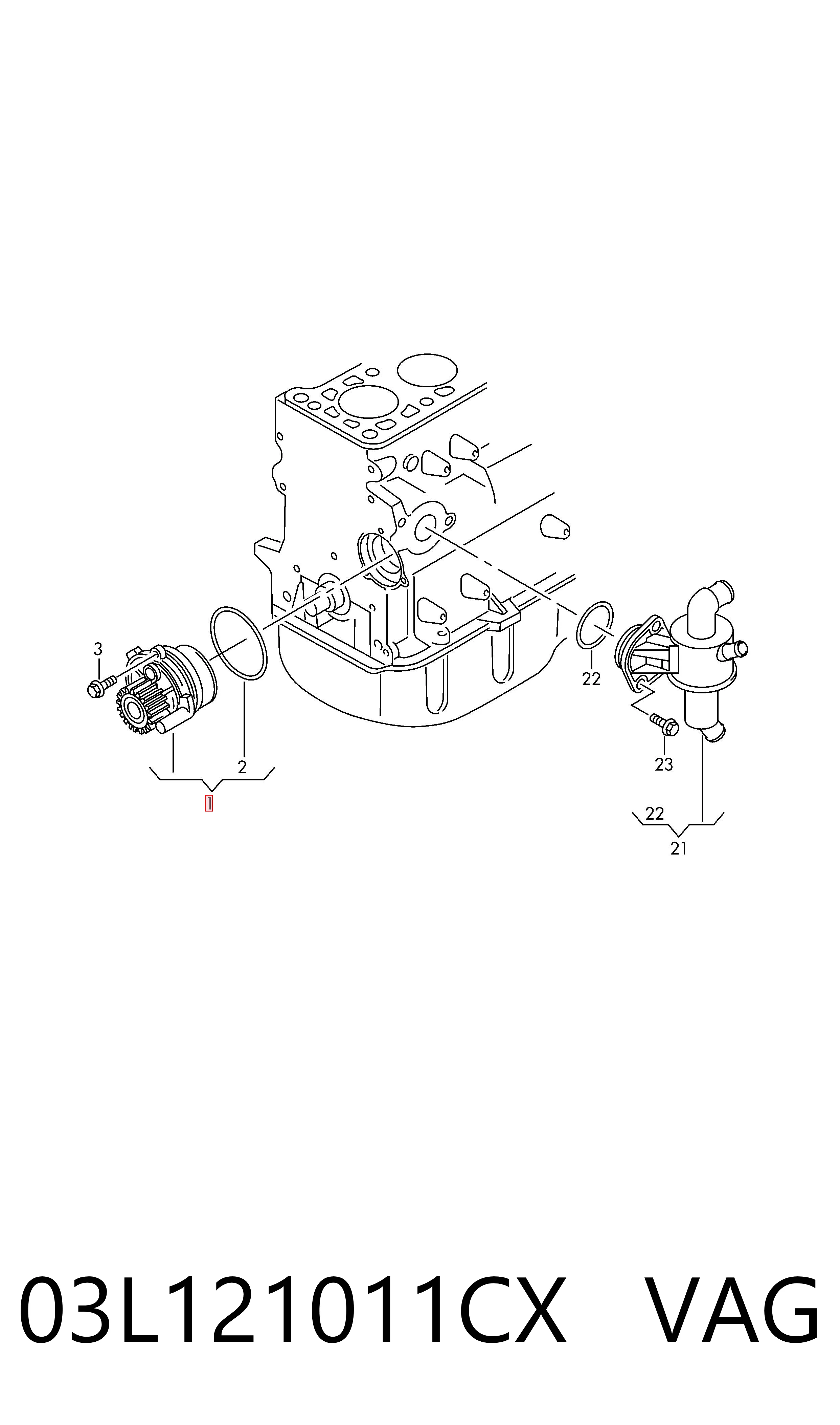03L121011CX VAG Насос водяной