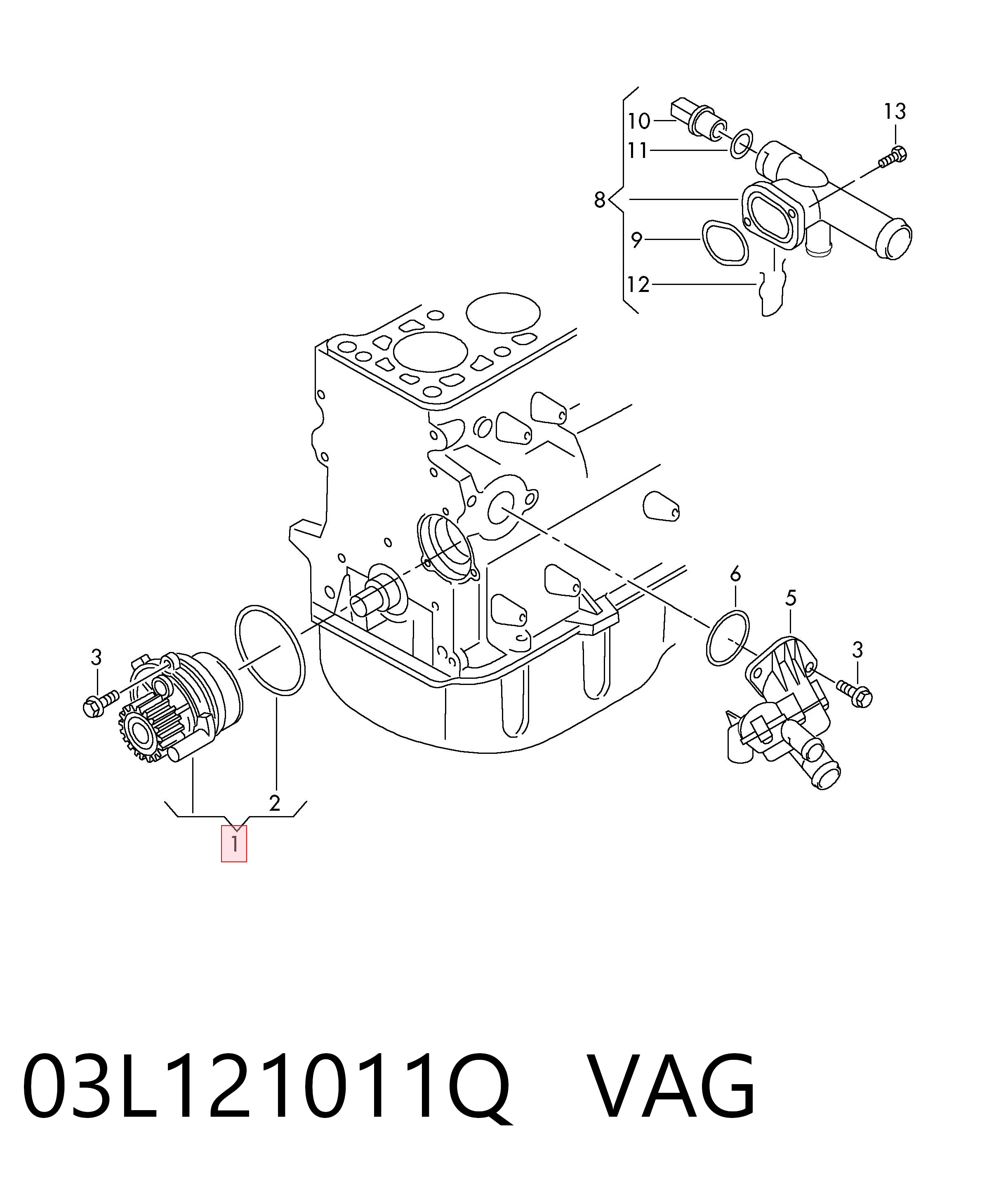 Водяной насос VAG 03L121011Q