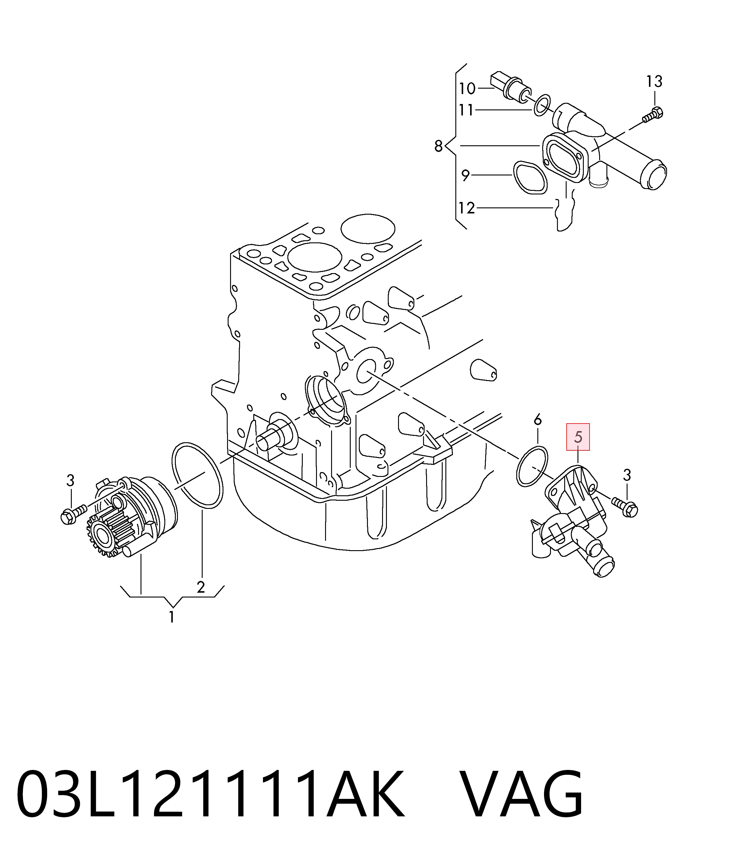 Термостат в корпусе VAG 03L121111AK цена, от 78.37 USD