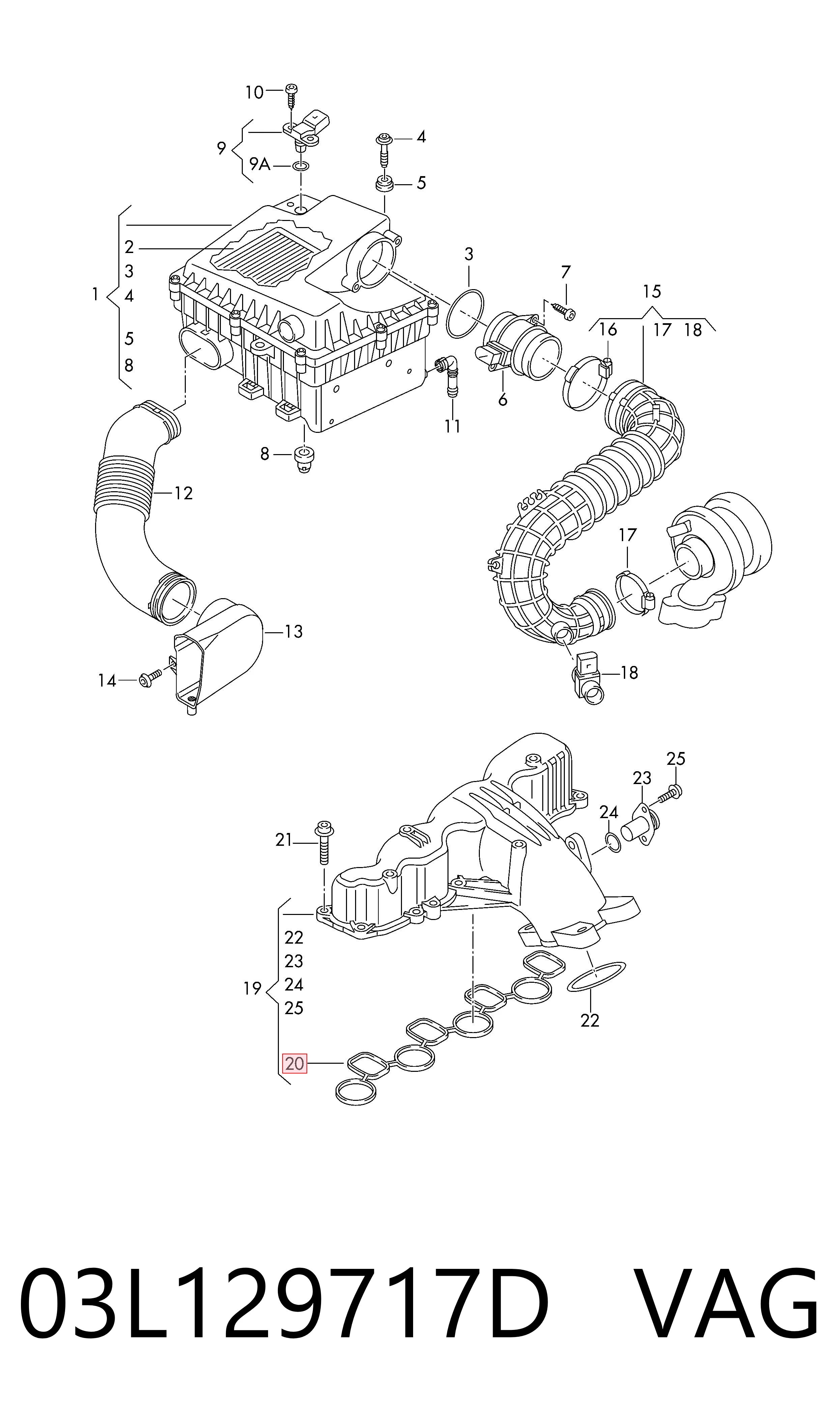  Прокладка впускного коллектора Volkswagen Crafter 