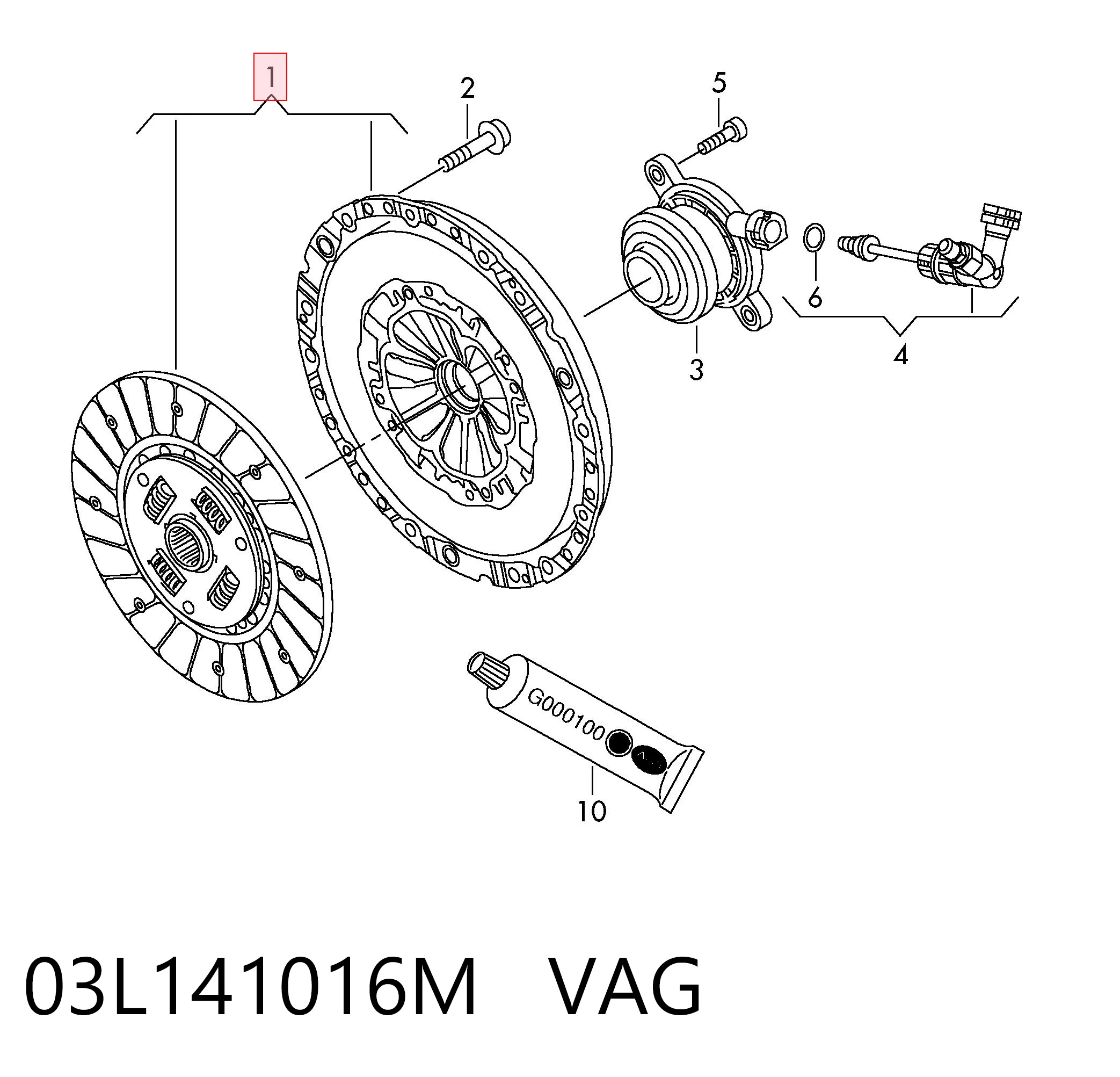Сцепление в сборе на Volkswagen AMAROK  2HA, 2HB, S1B, S6B, S7A, S7B