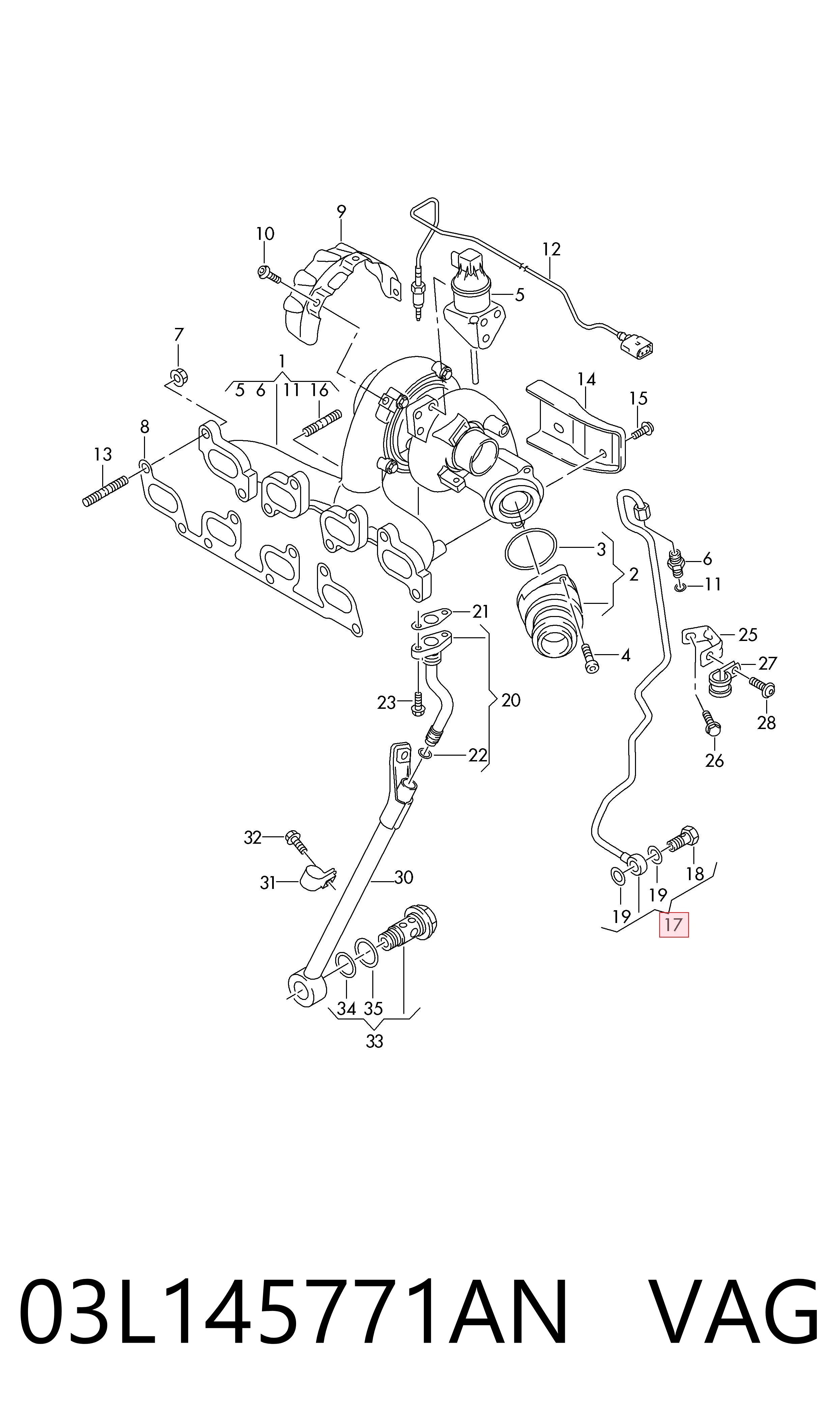 03L145771AN VAG Подача масляная труба