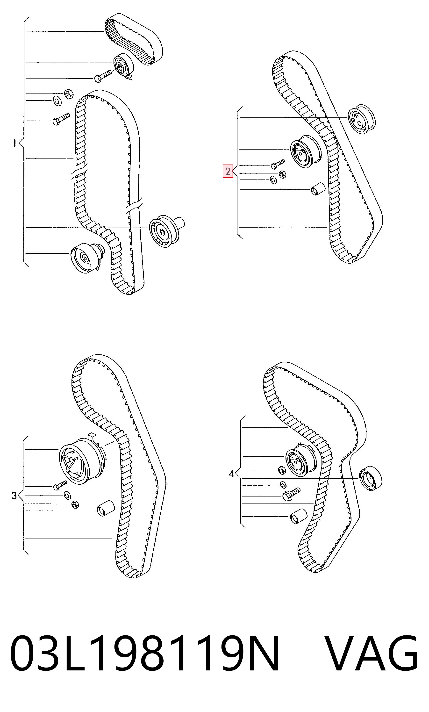 03L198119N VAG Комплект ремня ГРМ