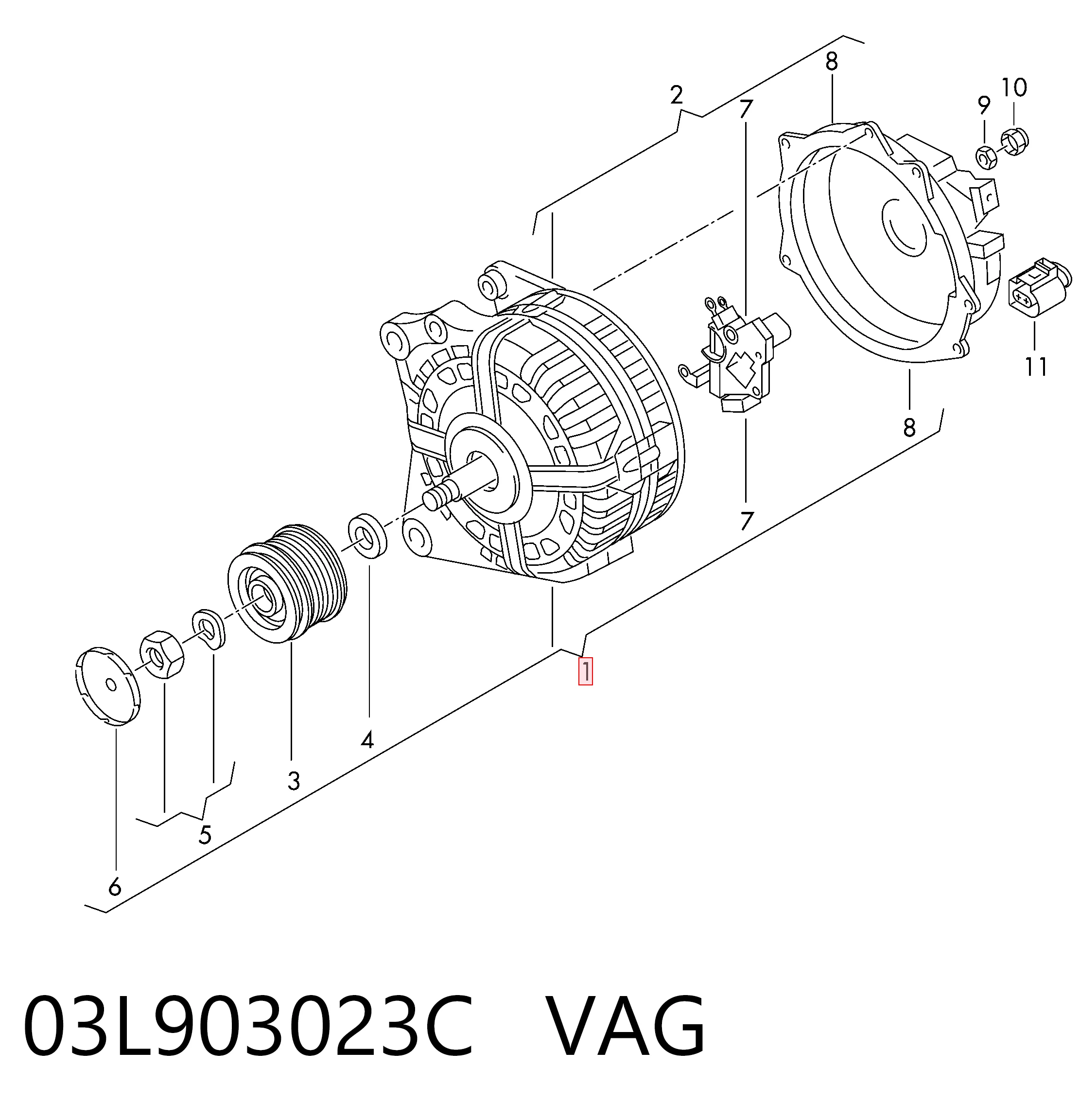 03L903023C VAG Генератор автомобильный