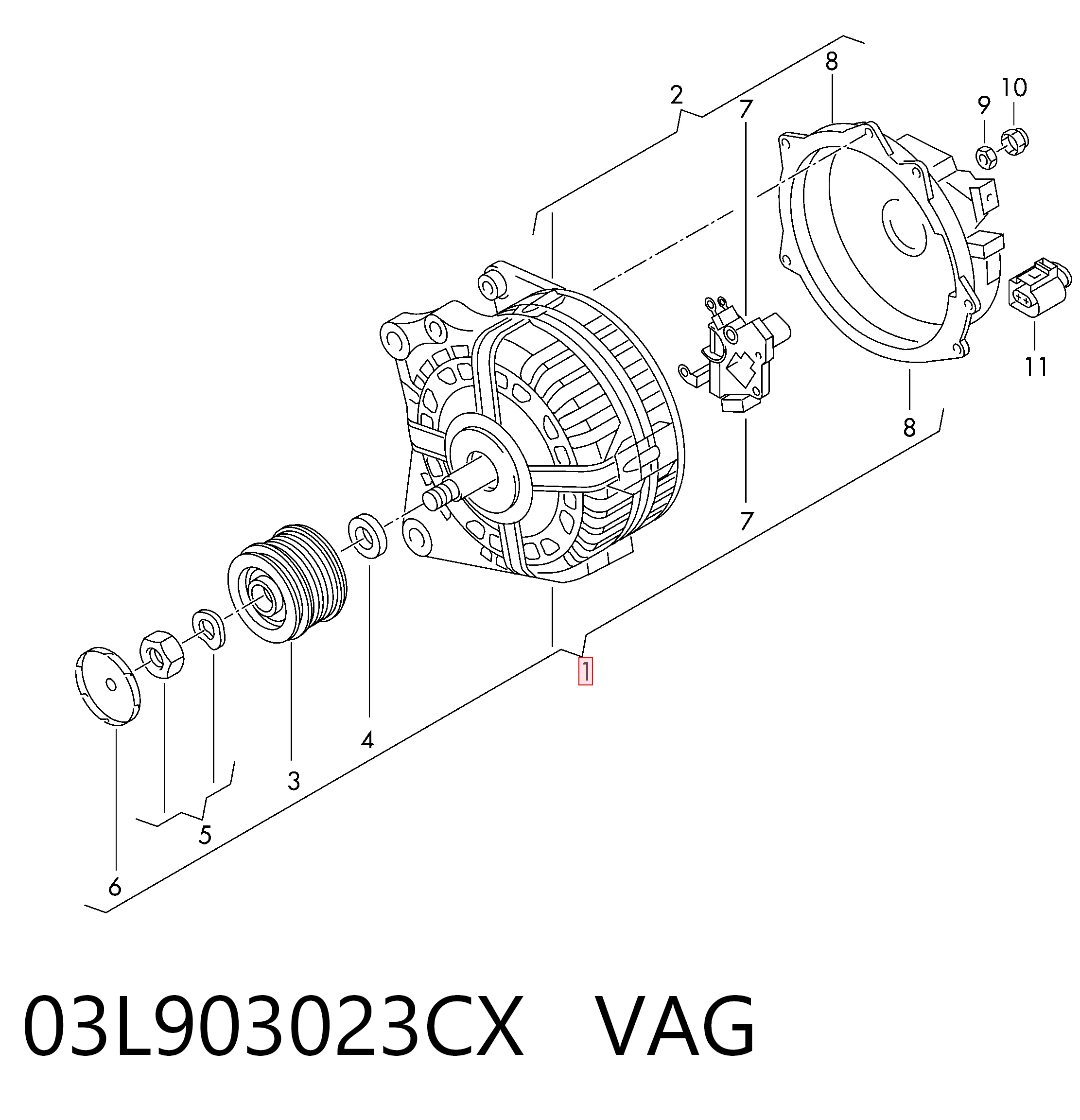03L903023CX VAG Генератор автомобильный