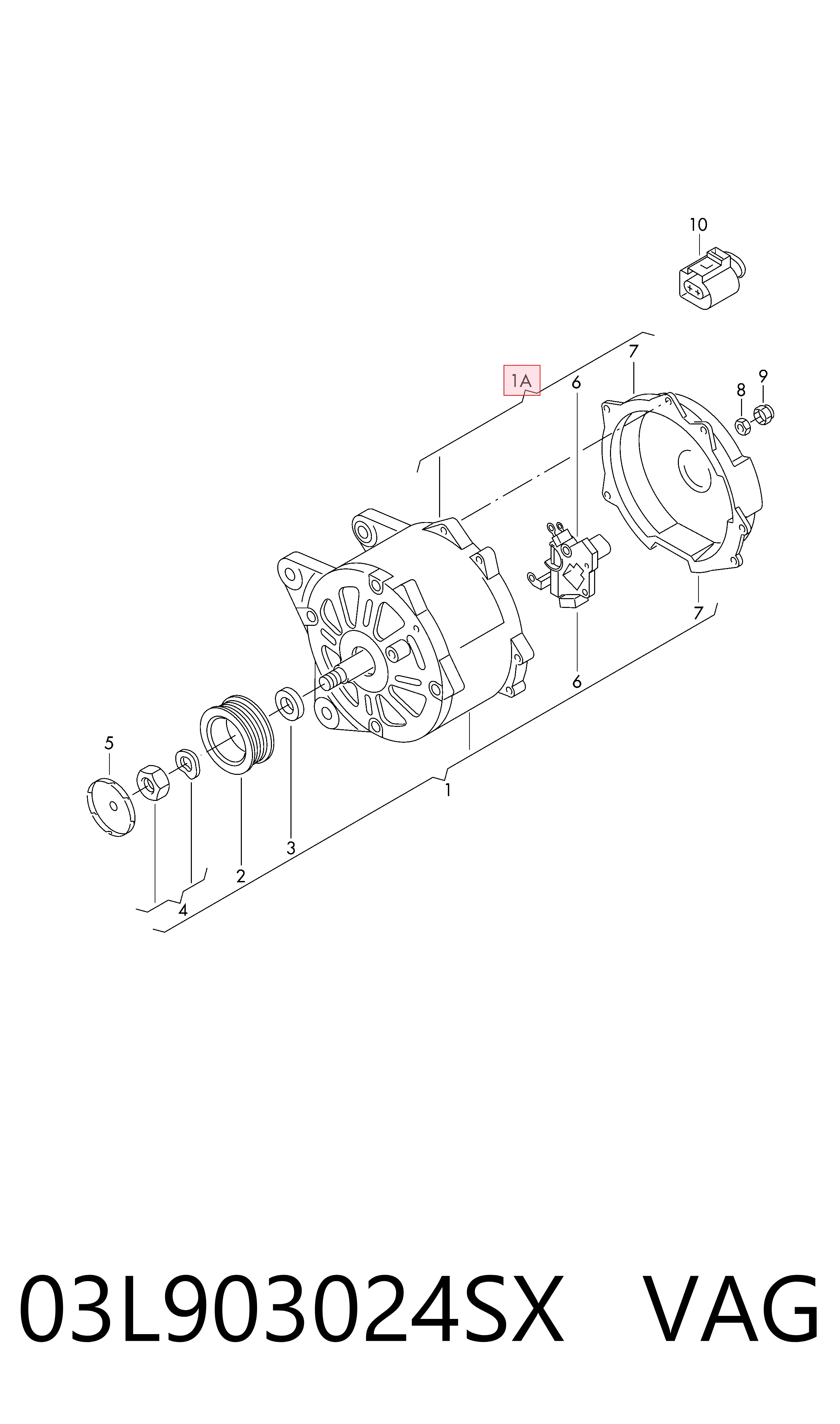 03L903024SX VAG Генератор автомобильный