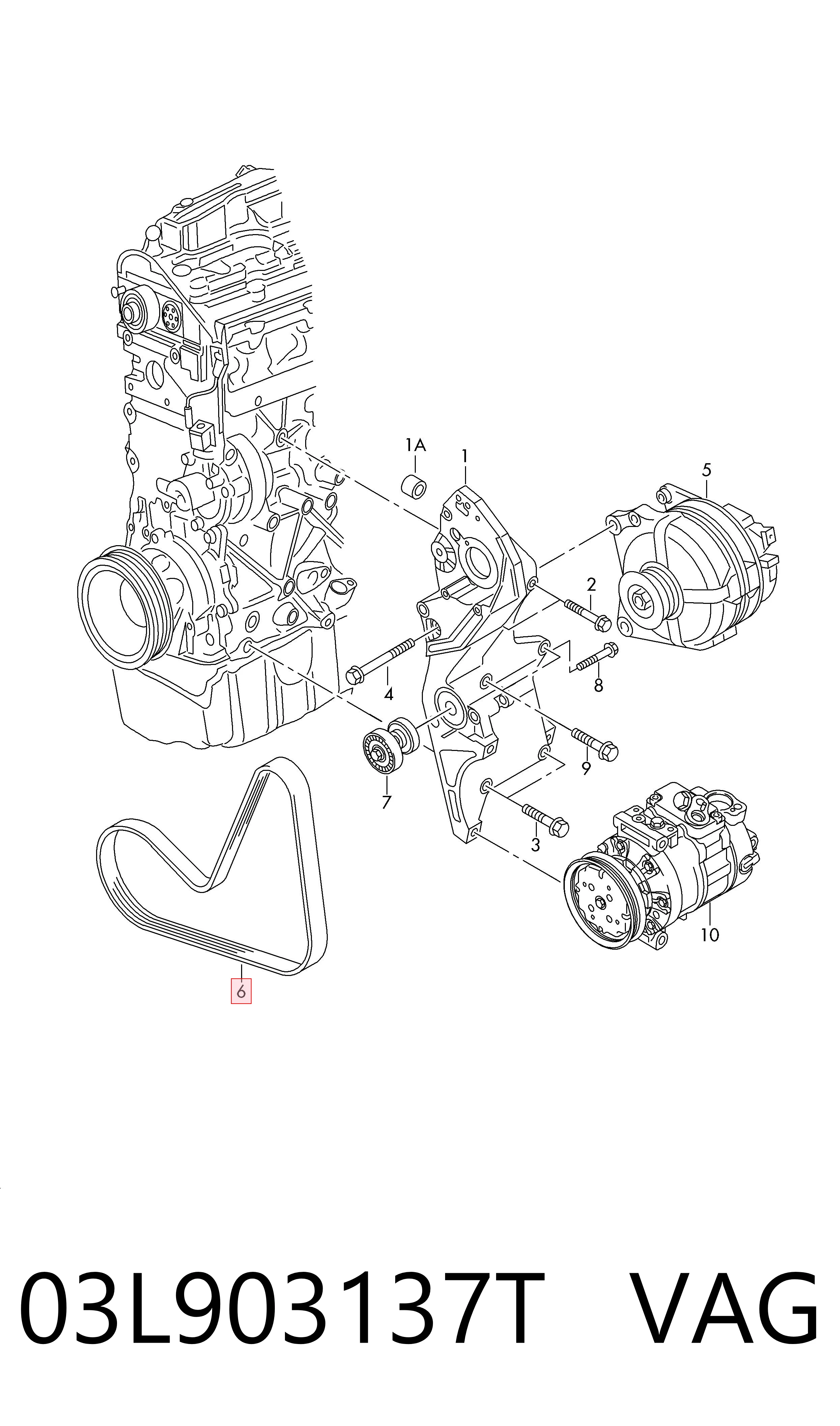 03L903137T VAG Поликлиновый ремень