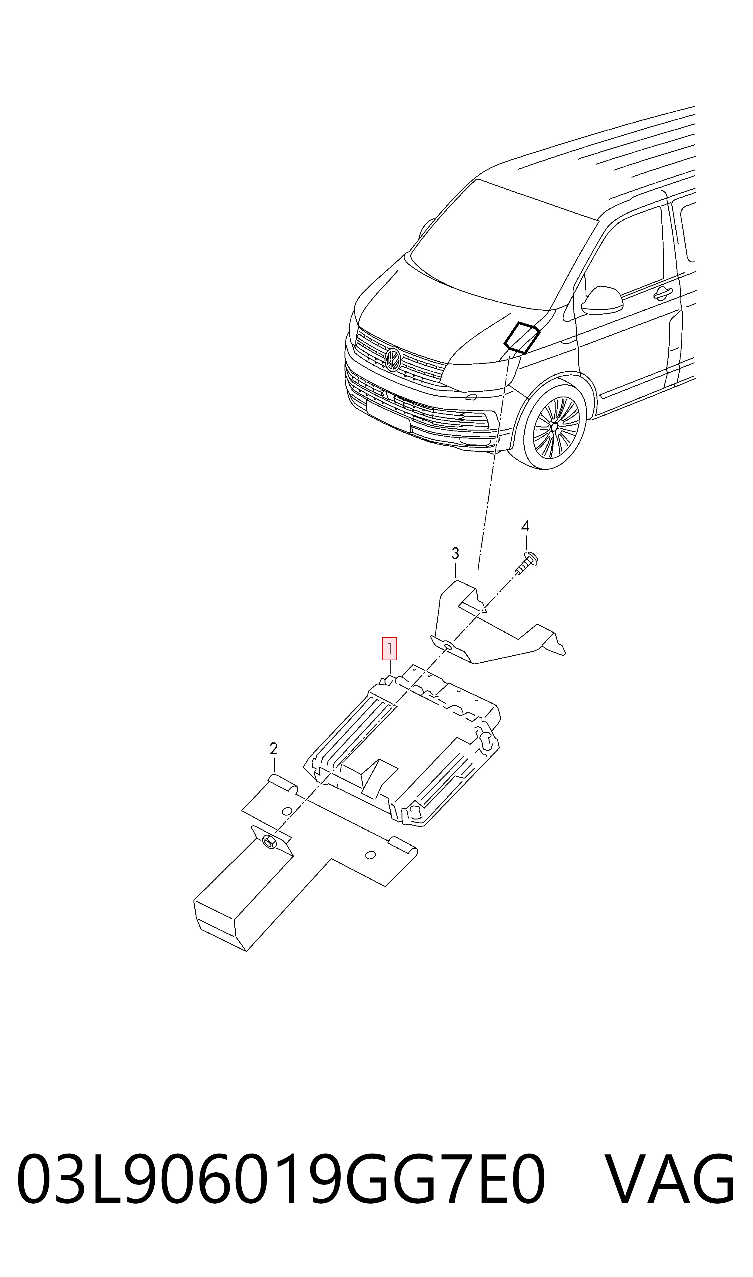 Модуль управления (ЭБУ) двигателем Volkswagen Transporter SGA, SGH, SHA, SHH