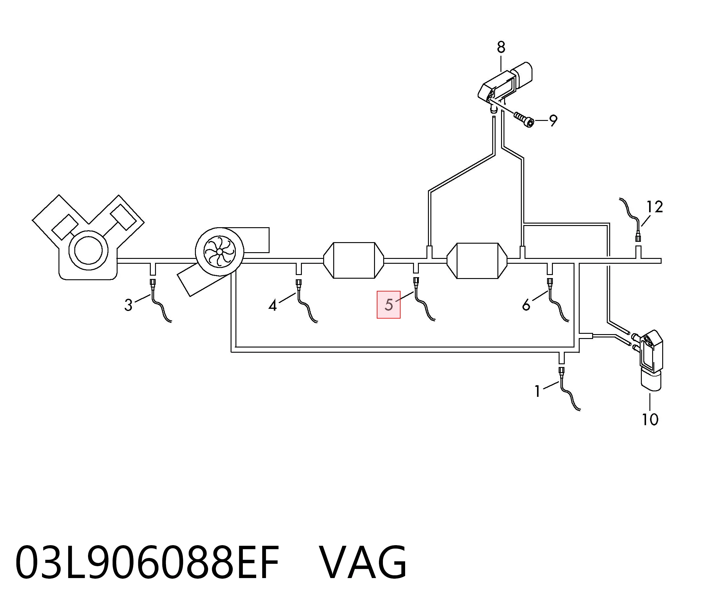 Датчик температуры выхлопных газов перед сажевым фильтром VAG 03L906088EF цена, от 25.34 USD