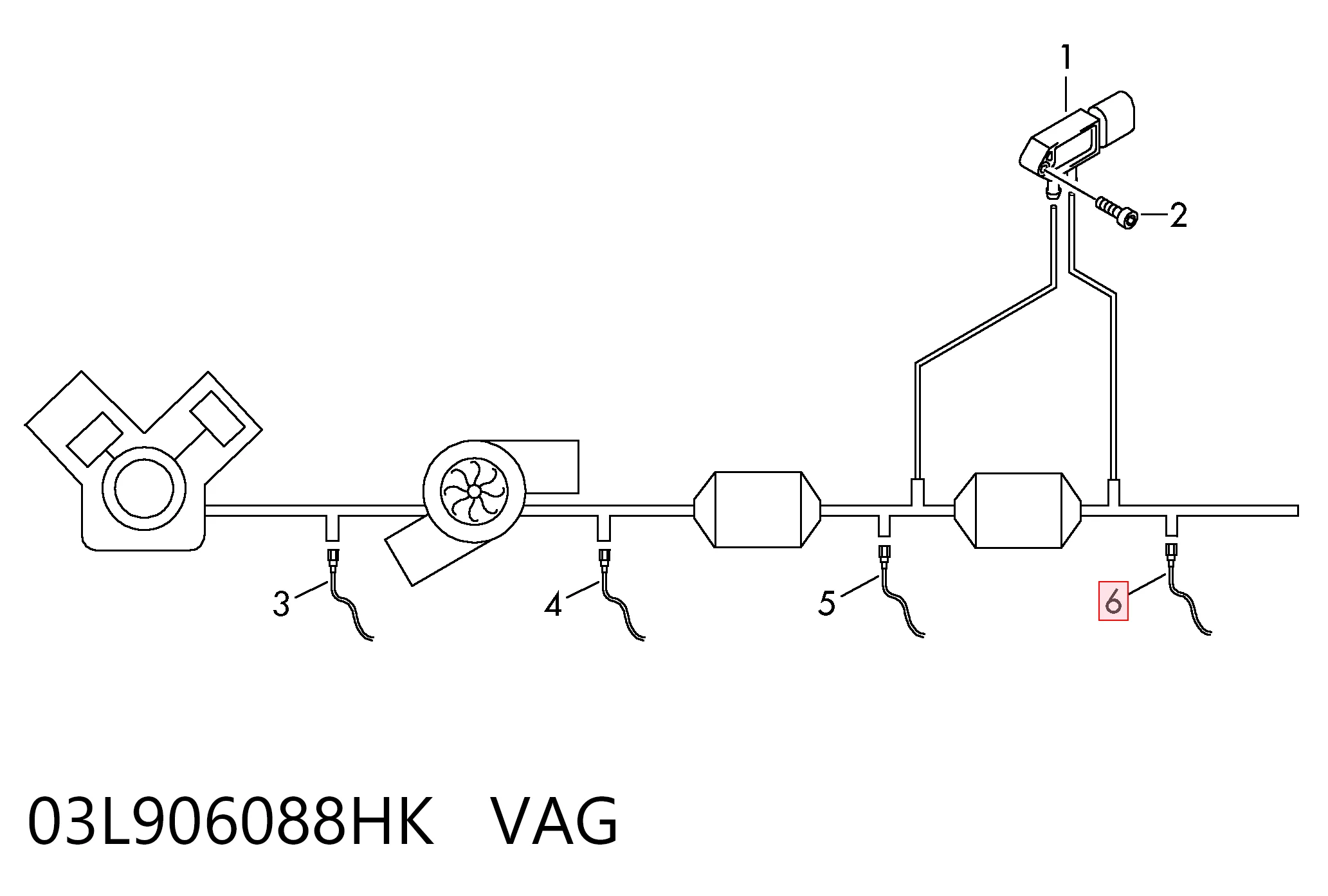 Датчик температуры выхлопных газов после сажевого фильтра VAG 03L906088HK цена, от 73.46 USD