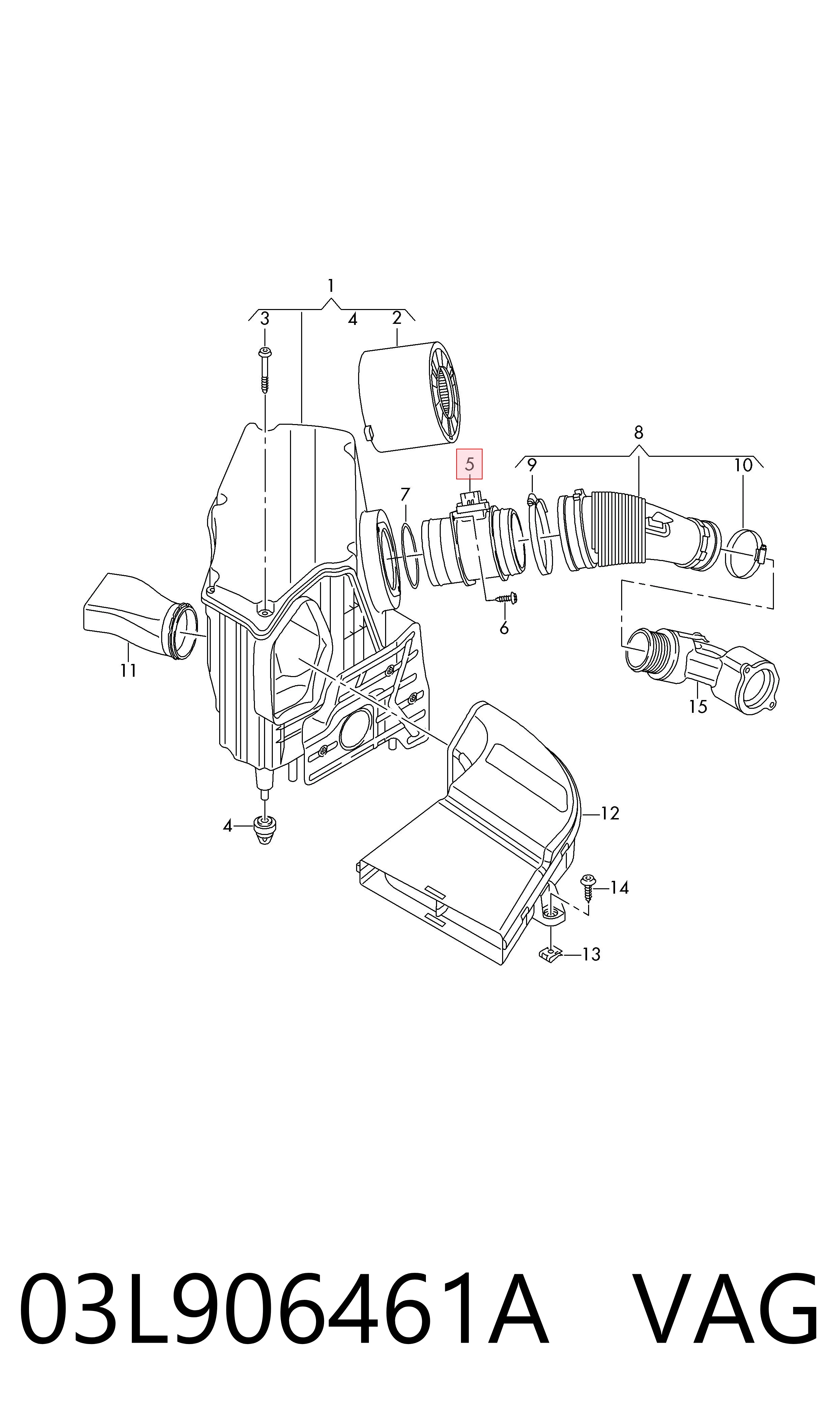 03L906461A VAG Датчик расхода воздуха