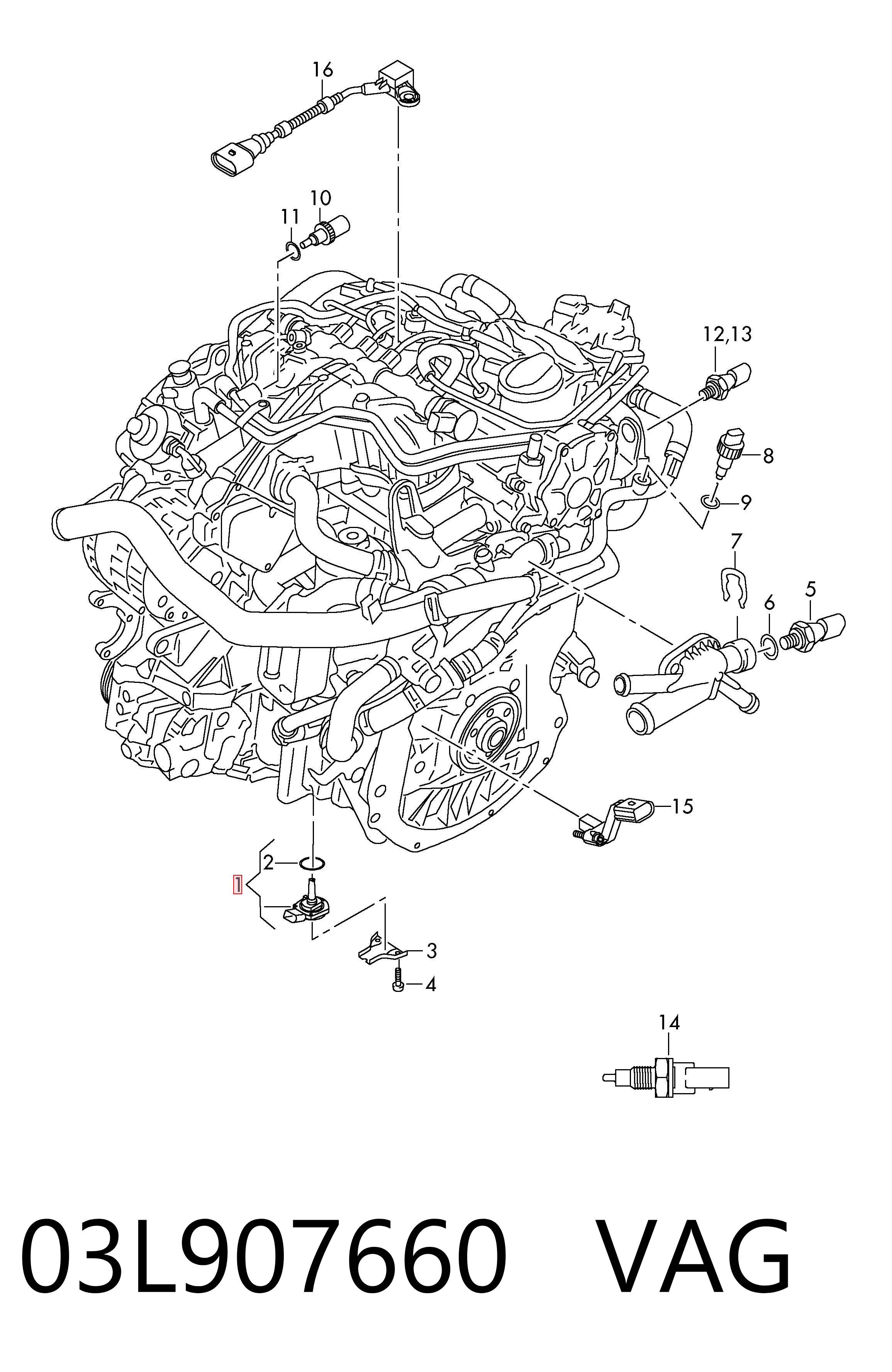 03L907660 VAG Датчик уровня масла