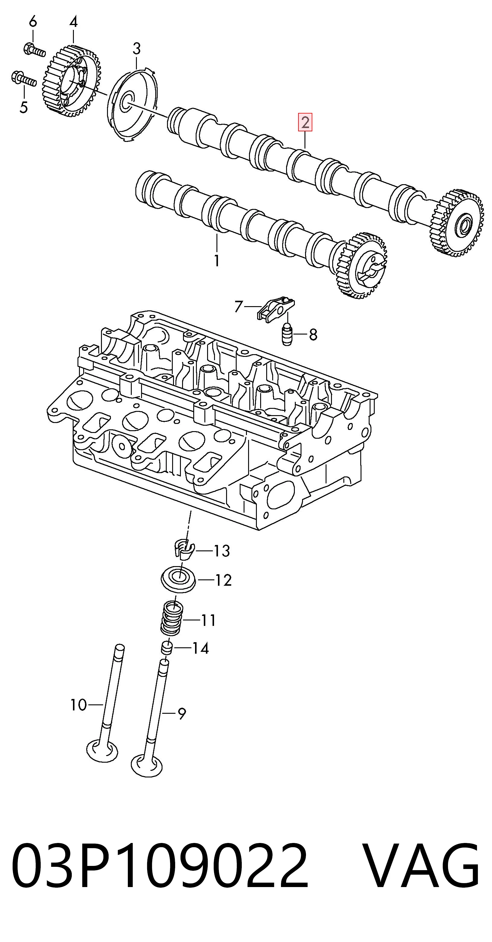 Распределительный вал двигателя VAG 03P109022 цена, от 145.86 USD