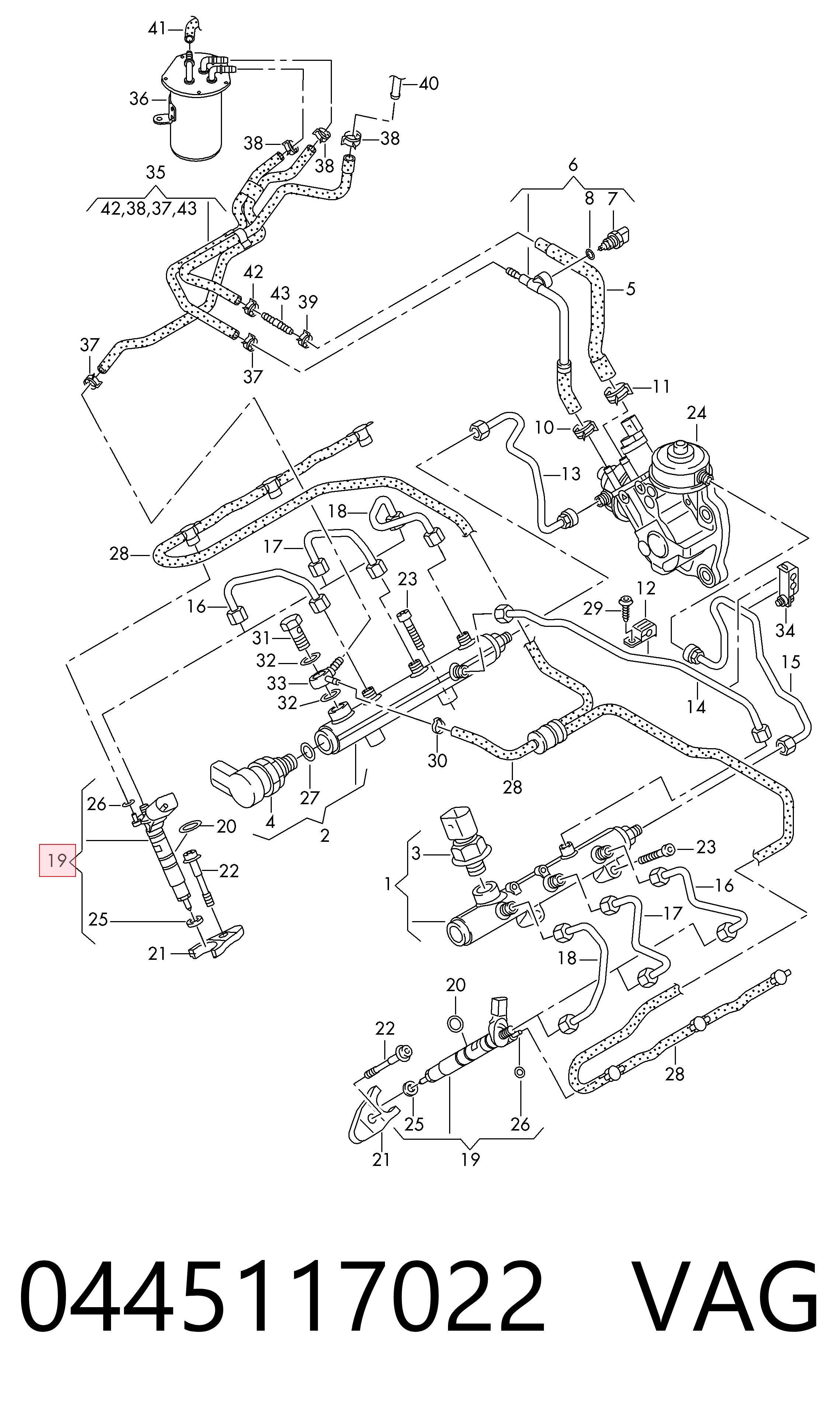 0445117021 Renault (RVI) Топливные форсунки