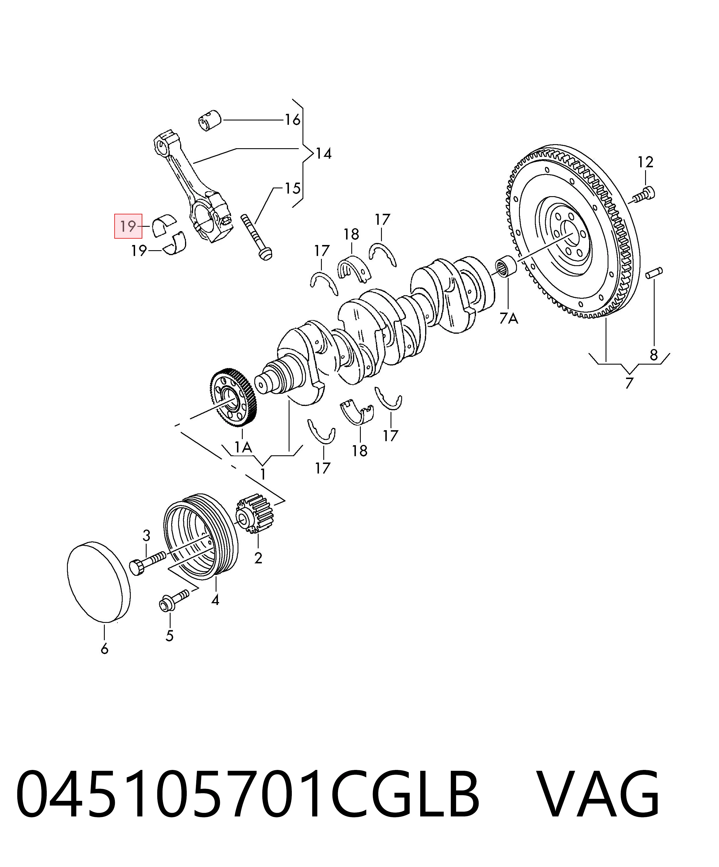 Комплект подшипников скольжения на Seat Altea XL 5P5, 5P8