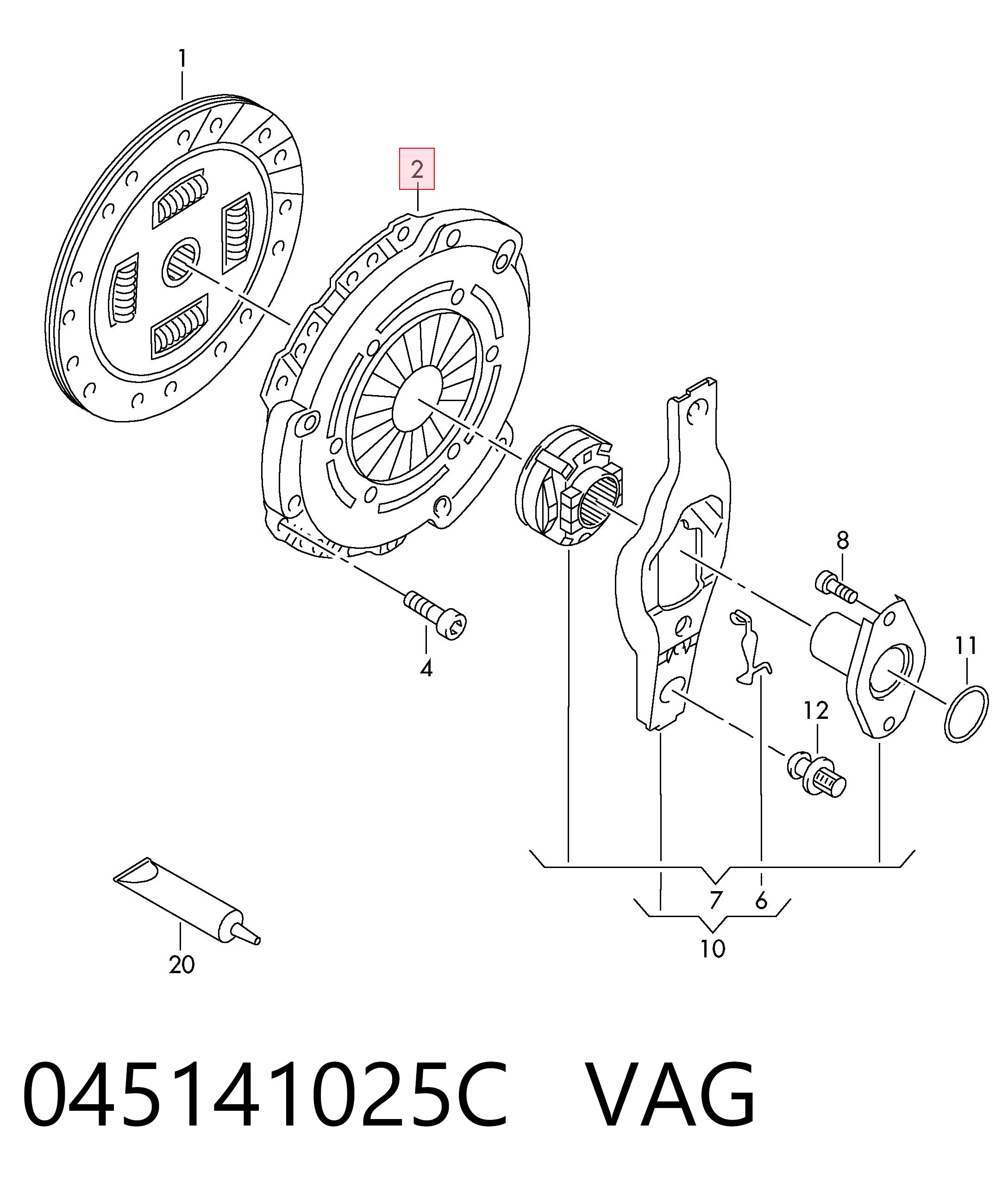 045141025C VAG Нажимной диск сцепления