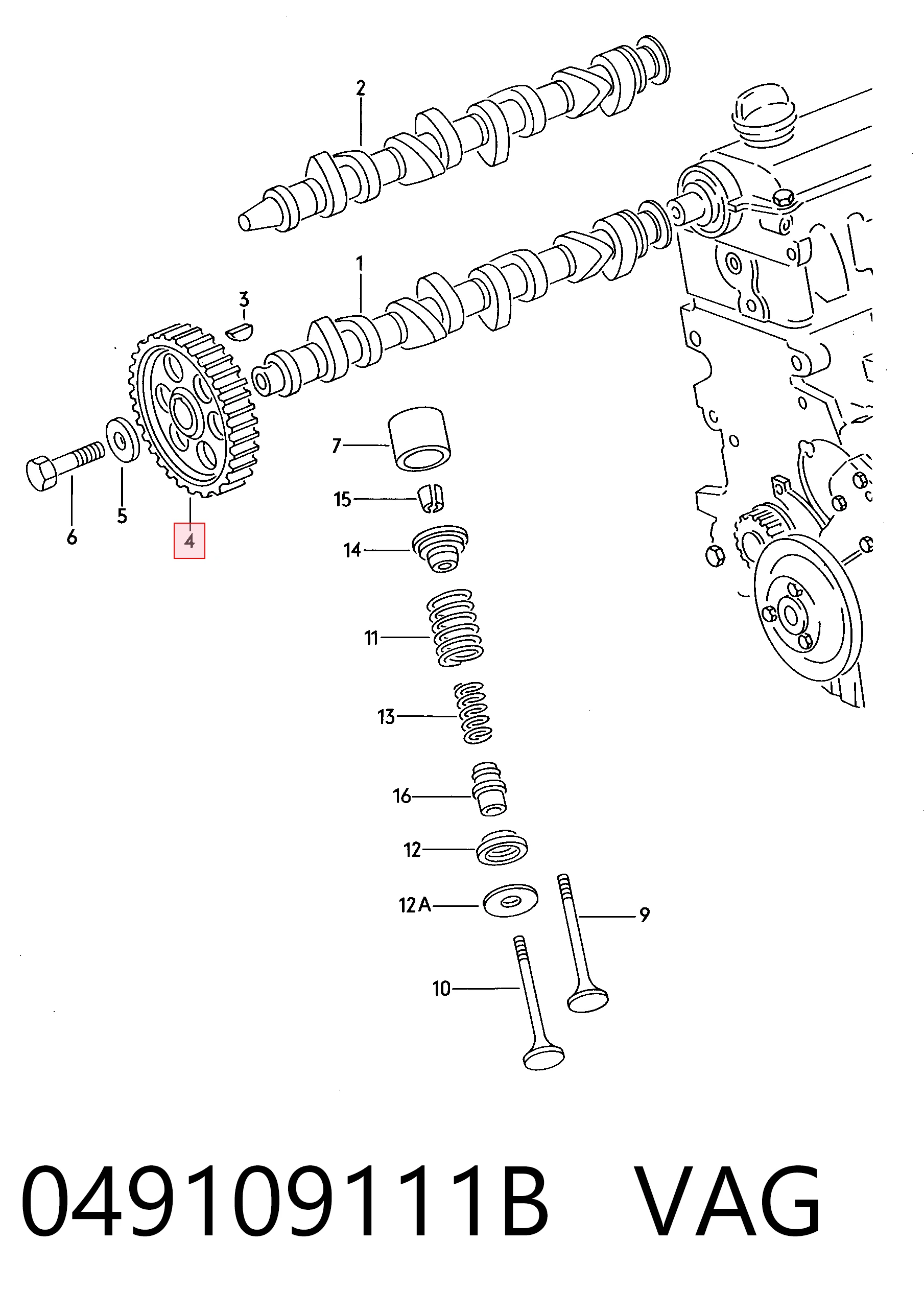 Фазорегулятор Porsche 049109111B