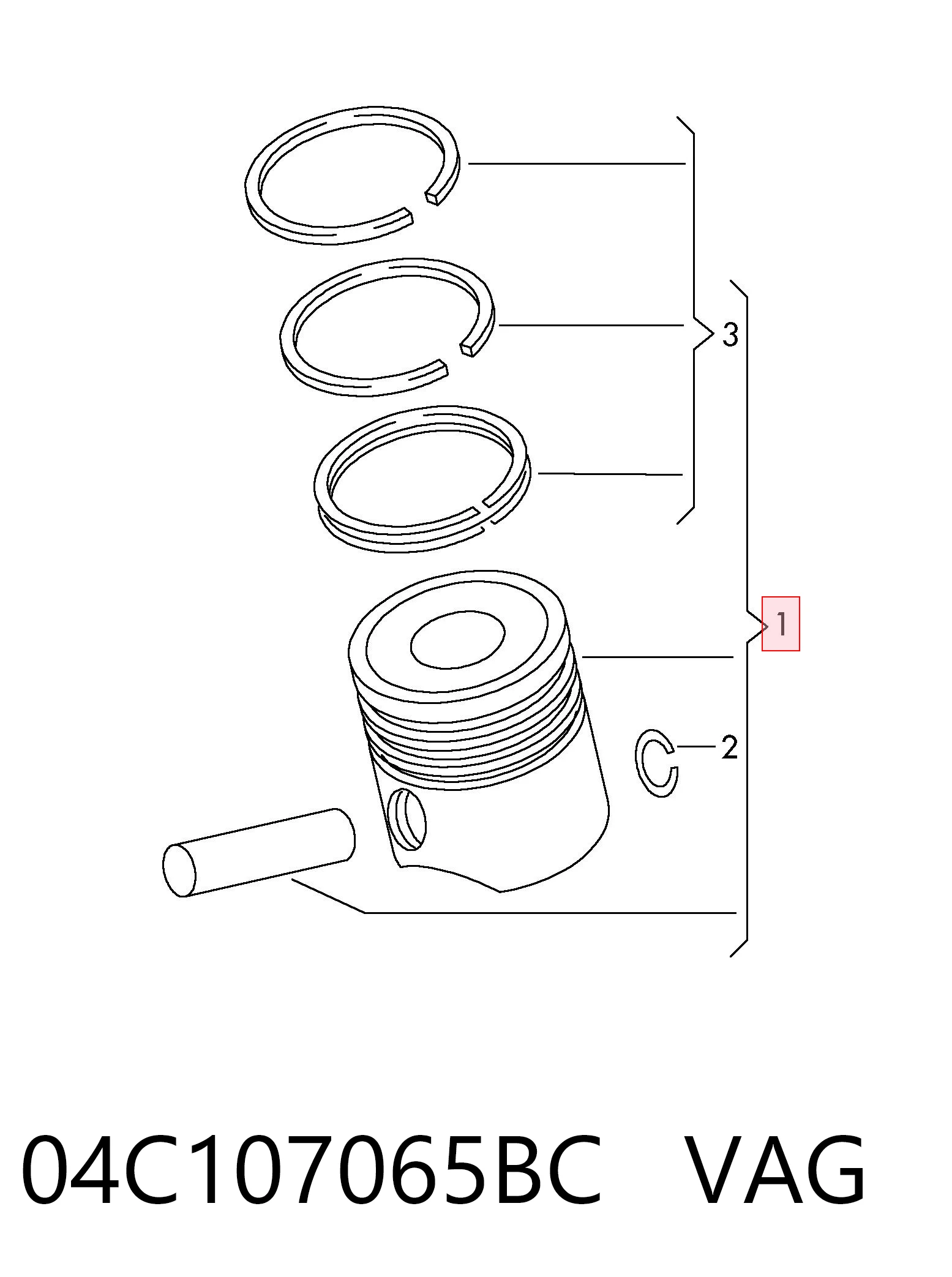 Поршень в сборе Seat Ibiza V хэтчбек (KJ1, KJG) (2017 - 2026) цена, от 88.44 USD