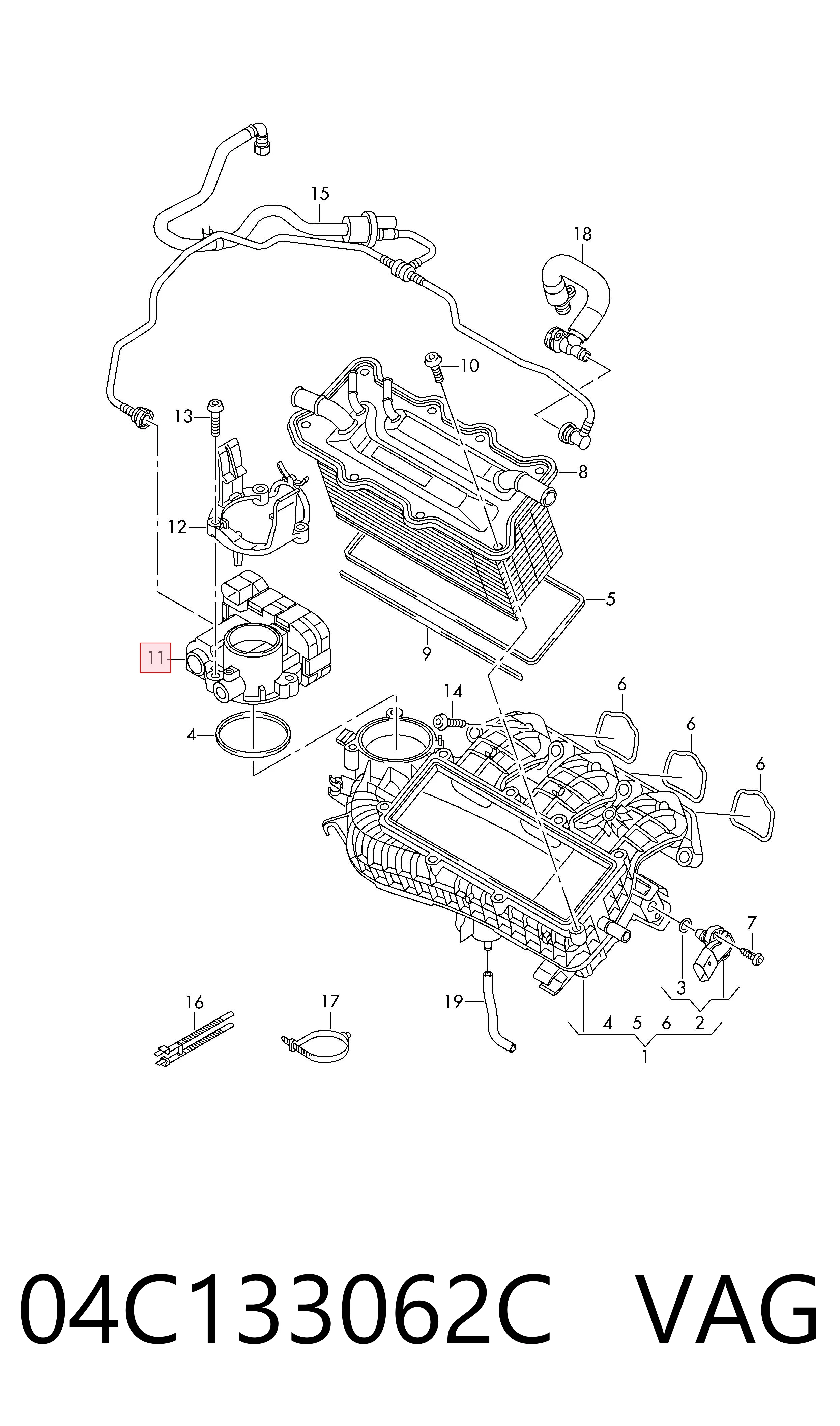 Купить 04C133062C VAG Блок дроссельной заслонки