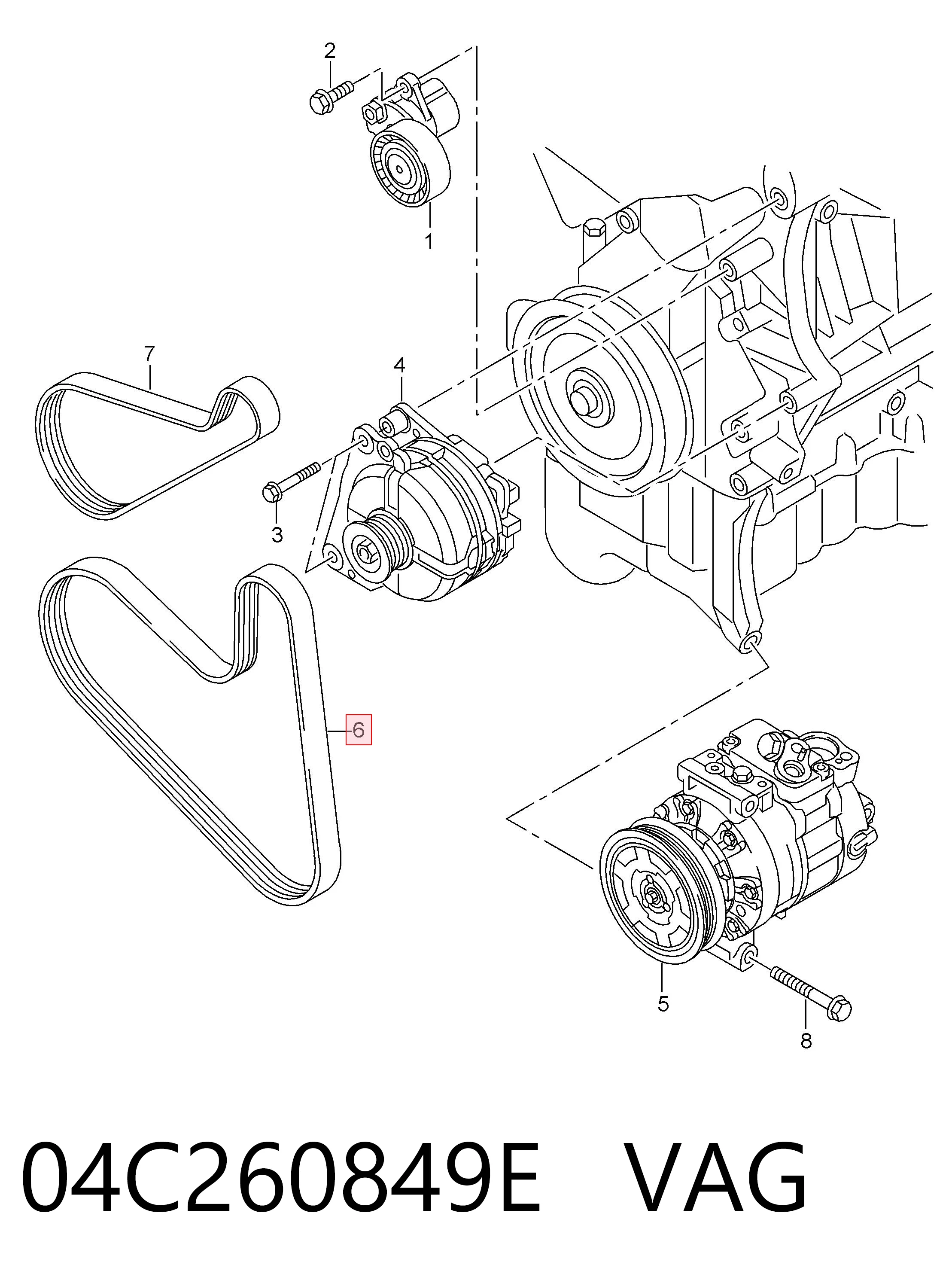 Поликлиновый ремень на Seat Ibiza IV 6J5, 6P1