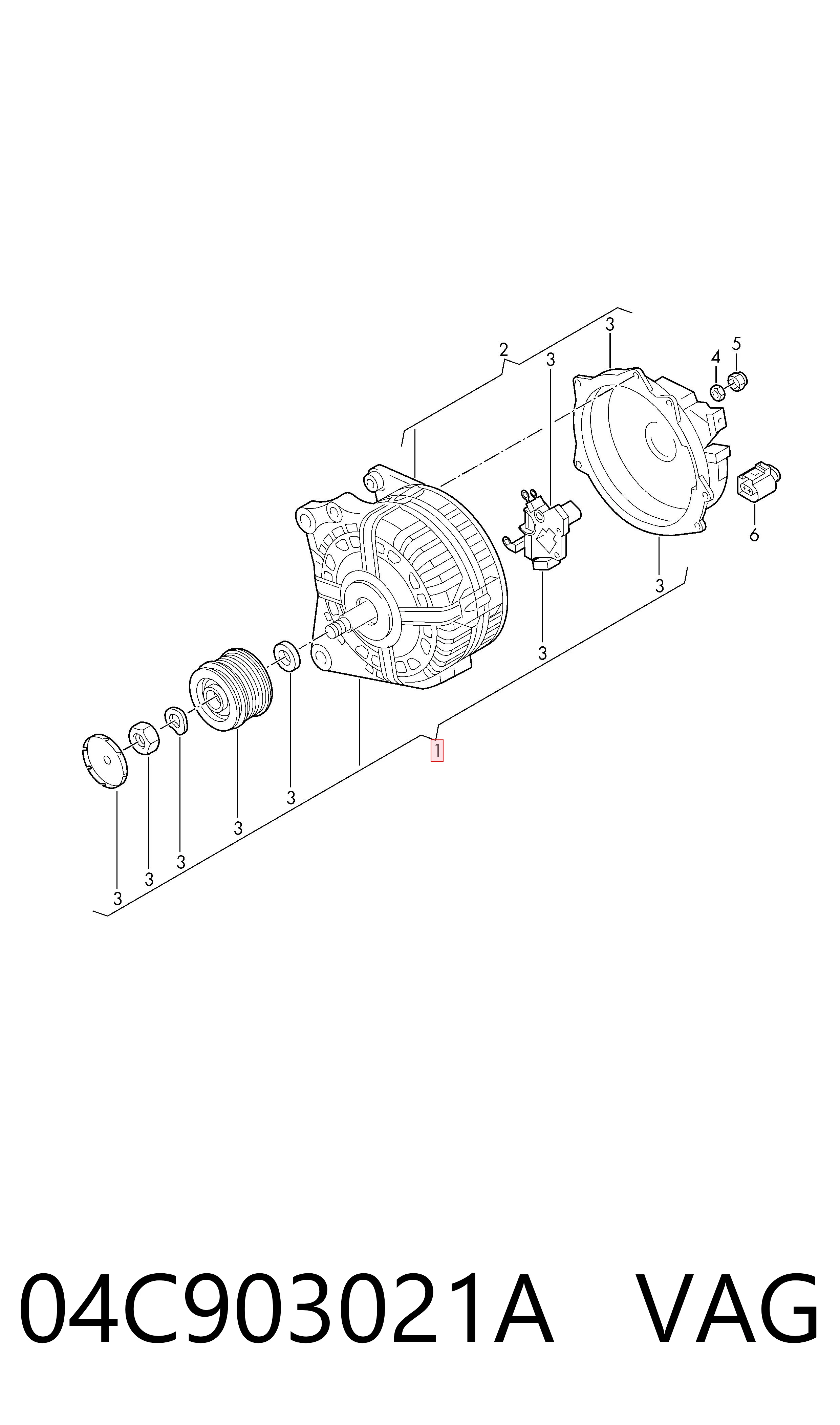Автомобильный генератор VAG 04C903021A цена, от 70.54 USD