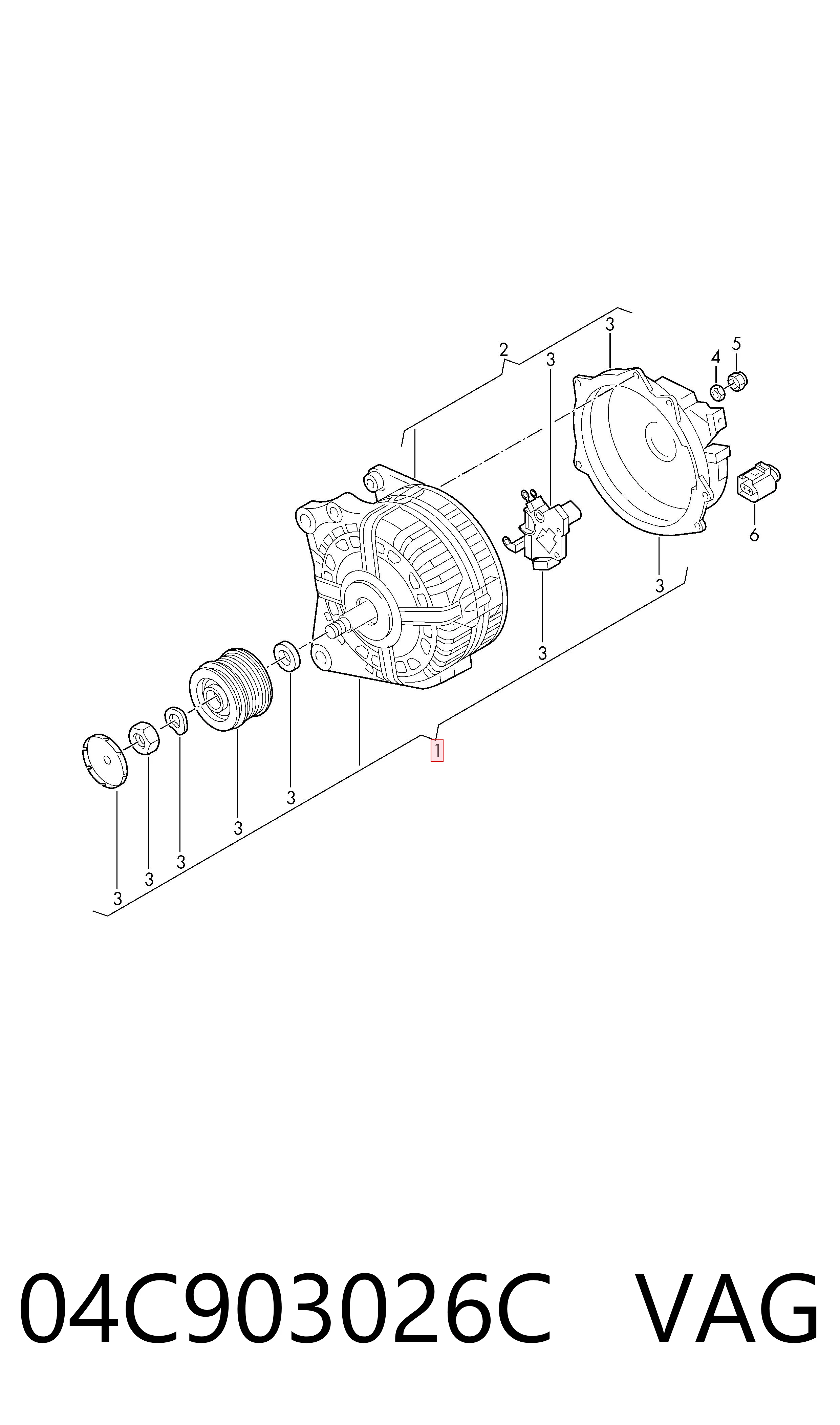 04C903026C VAG Генератор автомобильный