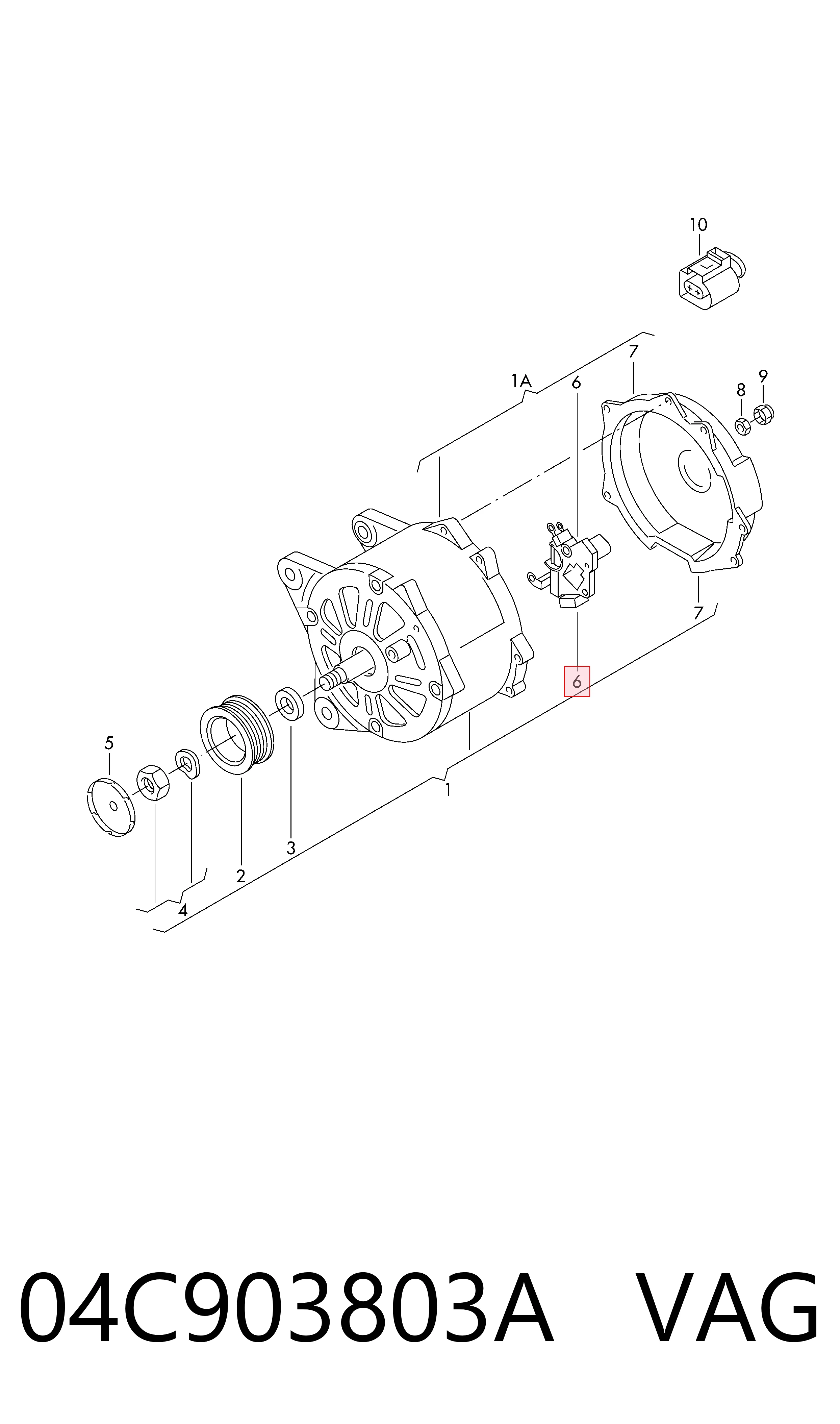 04C903803A VAG Реле-регулятор напряжения