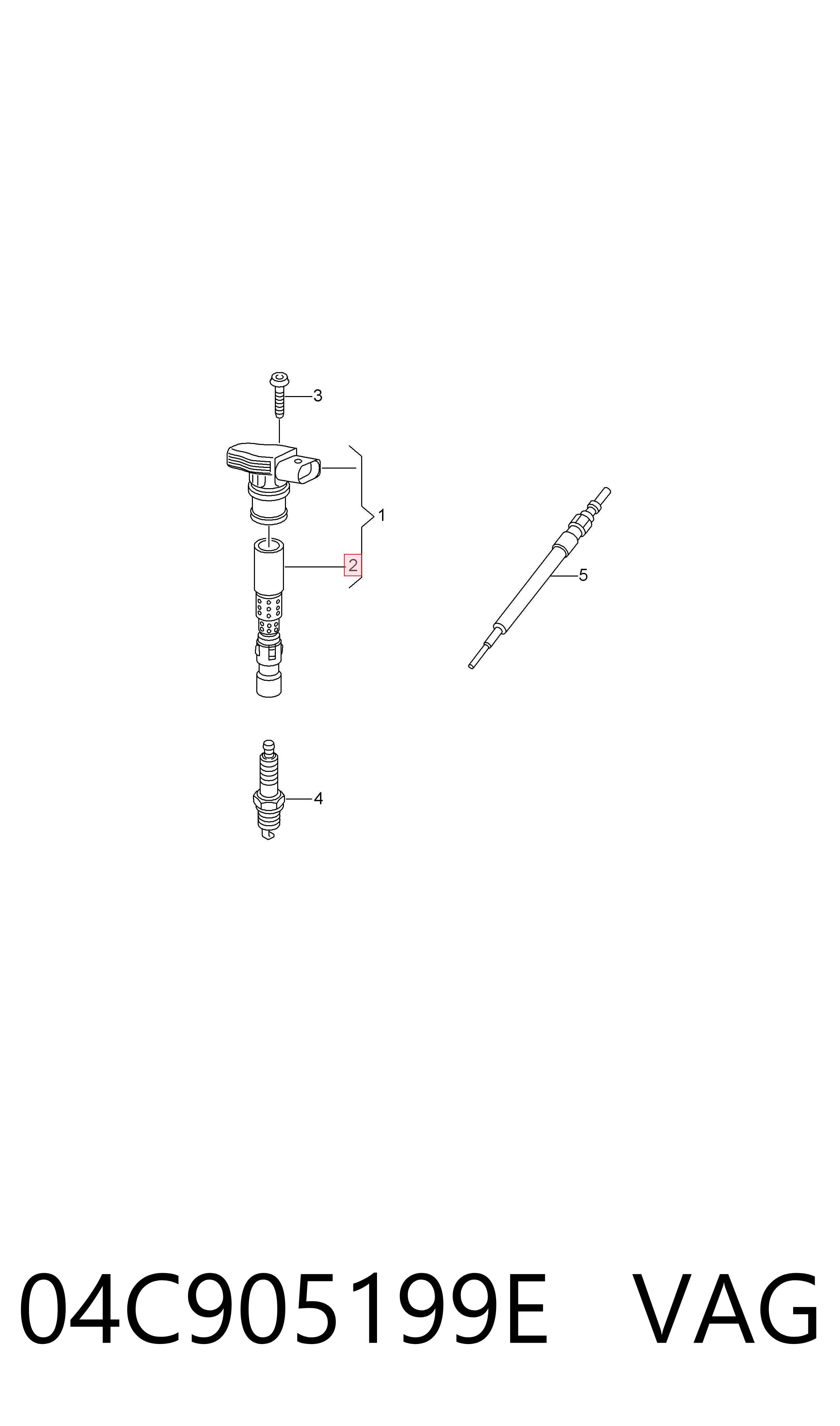 Наконечник свечи зажигания VAG 04C905199E цена, от 18.42 USD