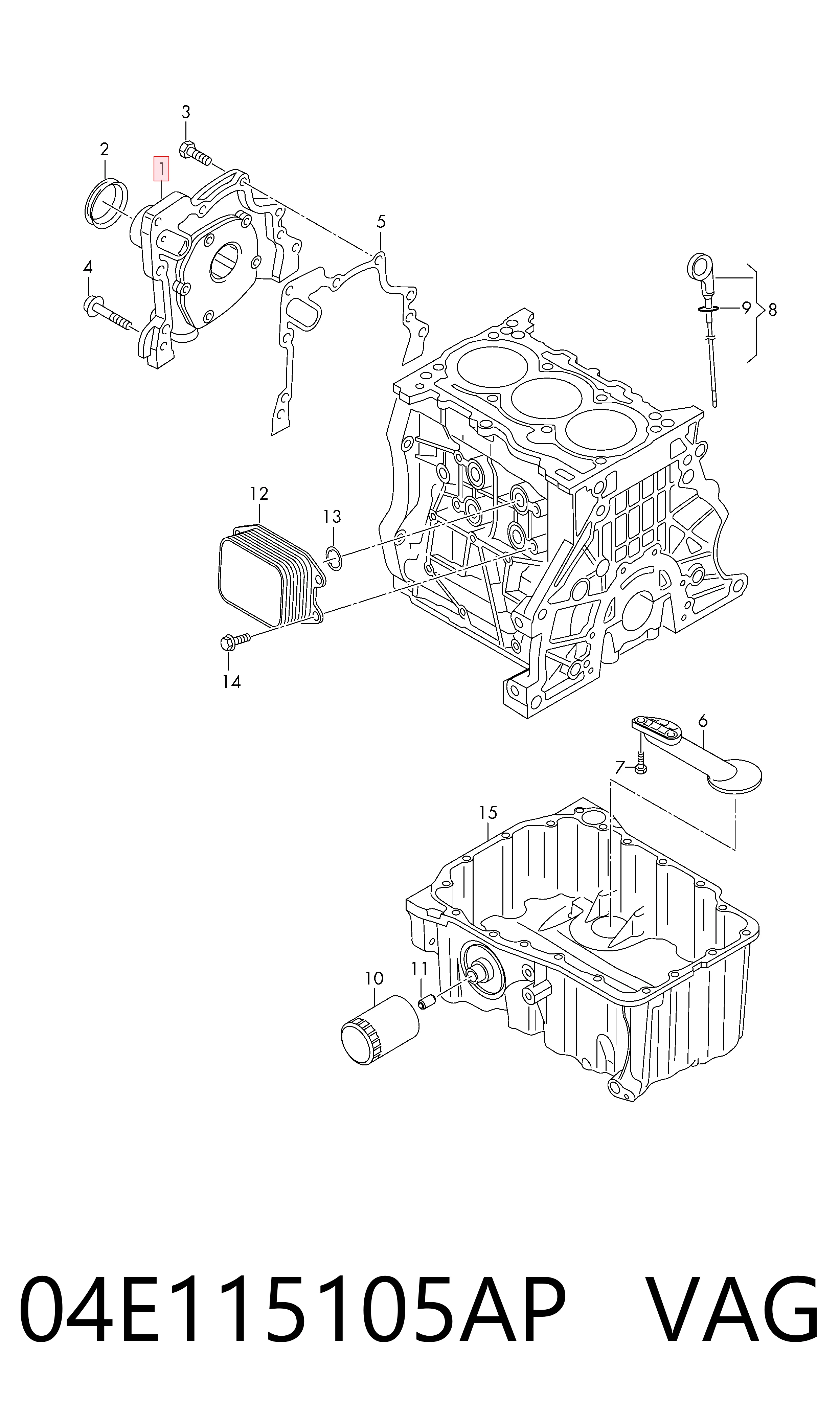 Масляный насос двигателя на Seat Ibiza IV 6J5, 6P1