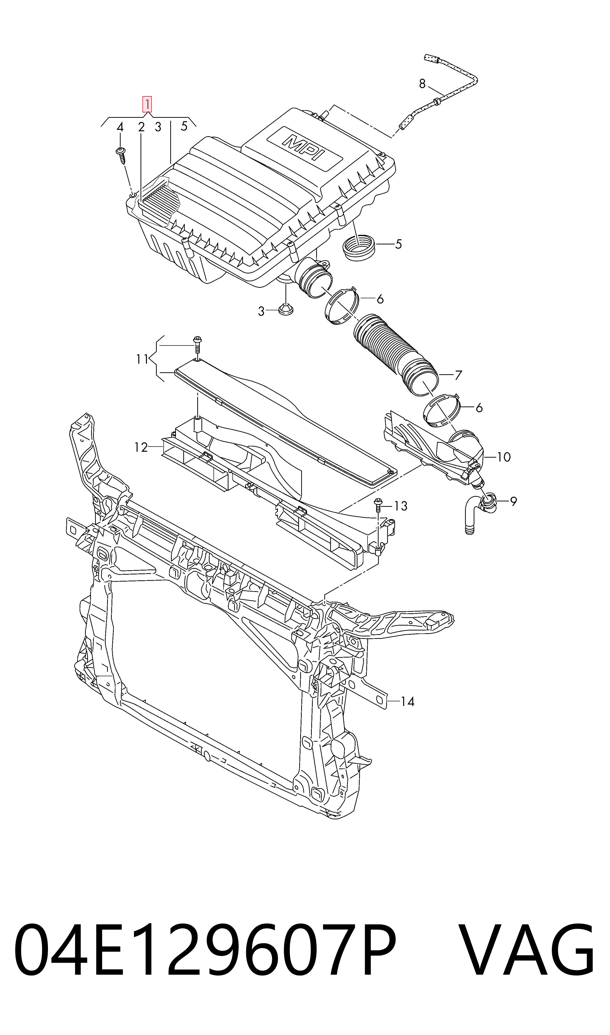 Коробка фильтра на Volkswagen Polo VI AW1, BZ1, AE1