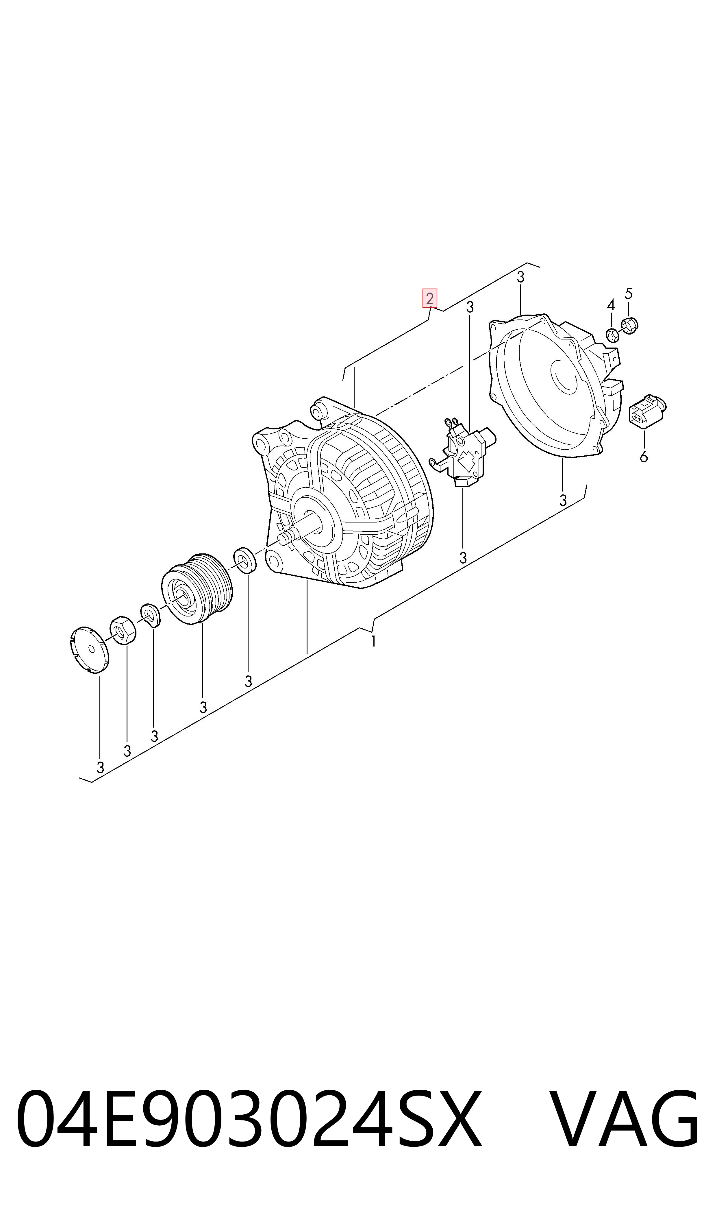 04E903024SX VAG Генератор автомобильный