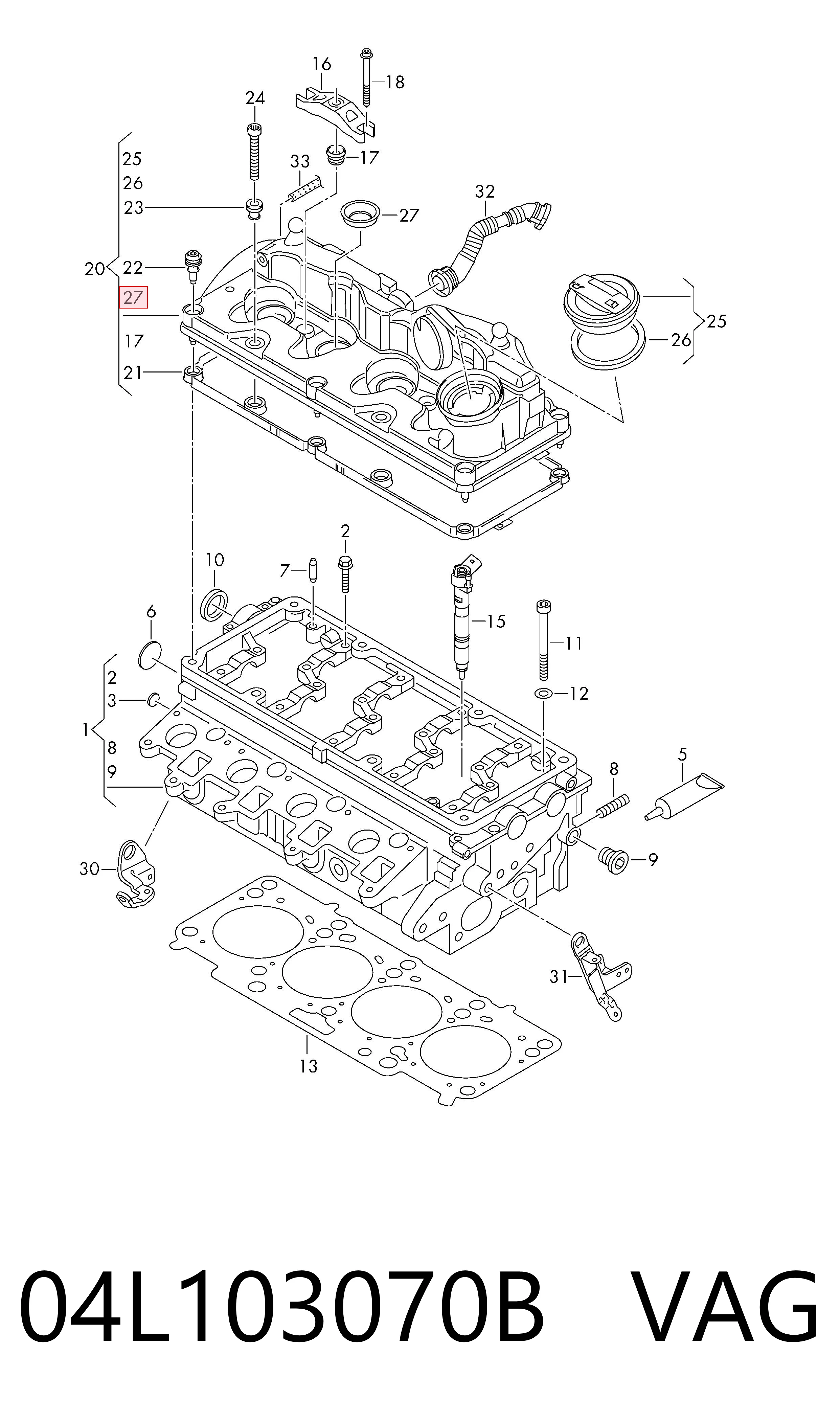 Уплотнительные кольца свечных каналов VAG 04L103070B цена, от 7.71 USD