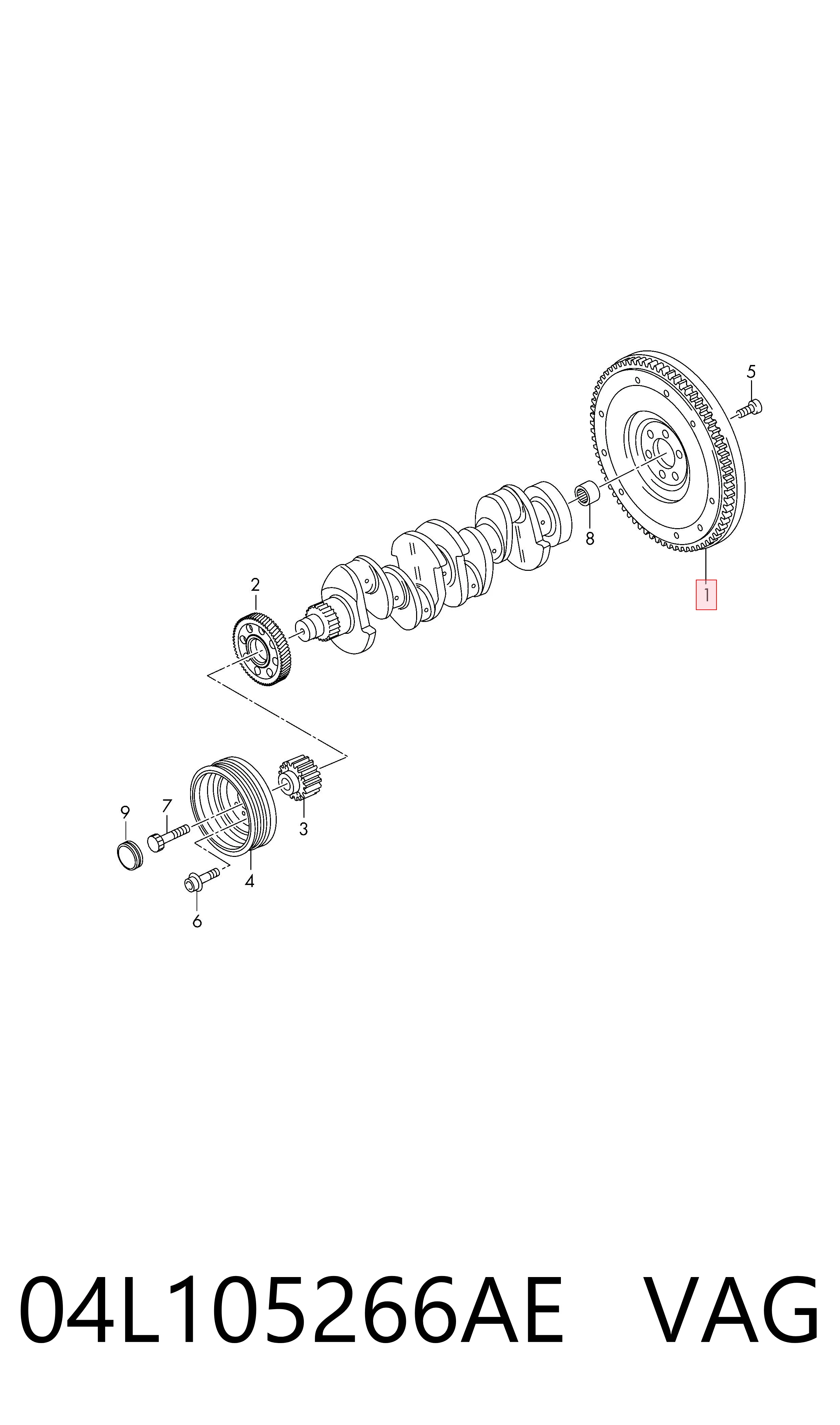 Демпферный маховик на Volkswagen Transporter T6 SGA, SGH, SHA, SHH