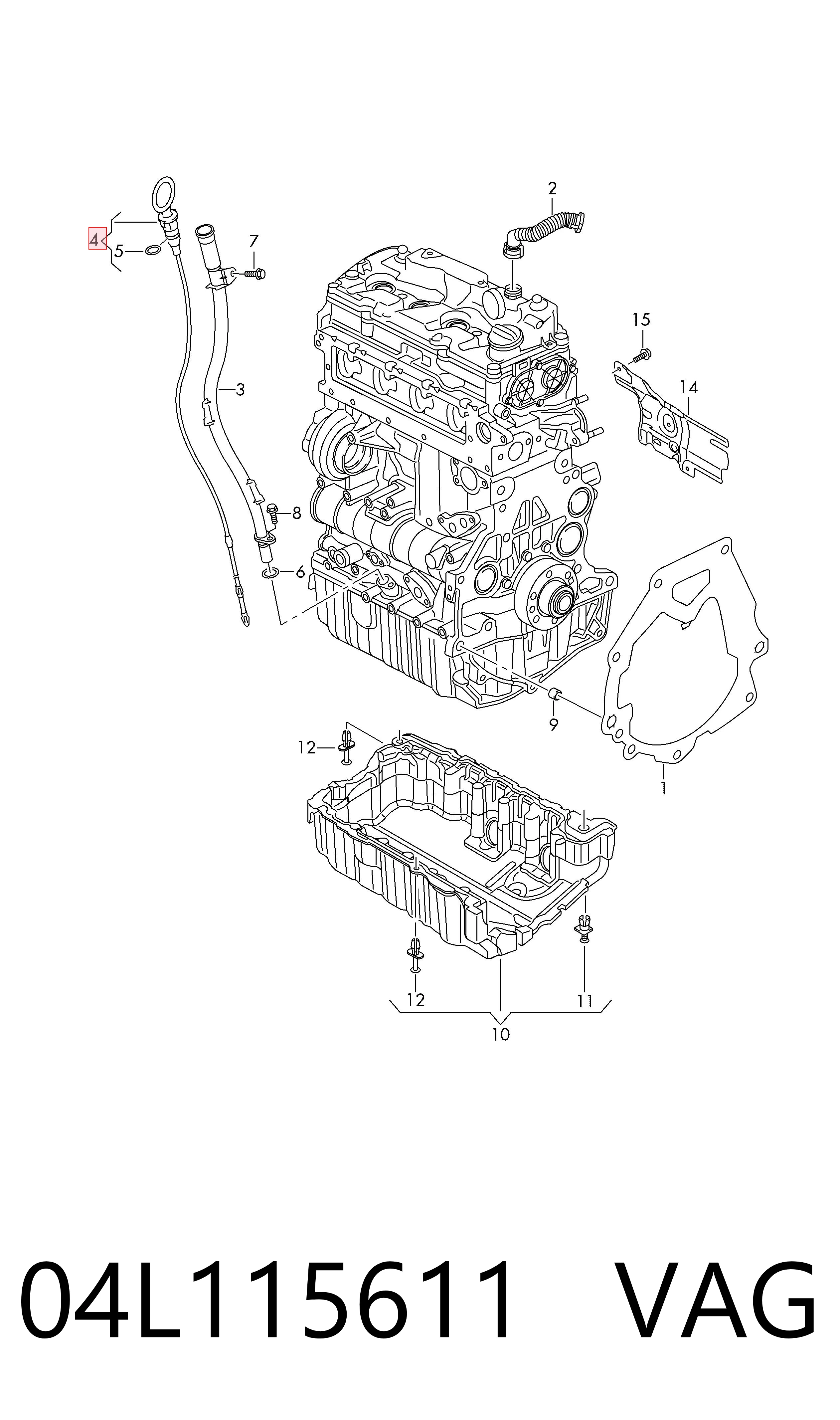 Щуп уровня масла на Audi A3  8VS, 8VM