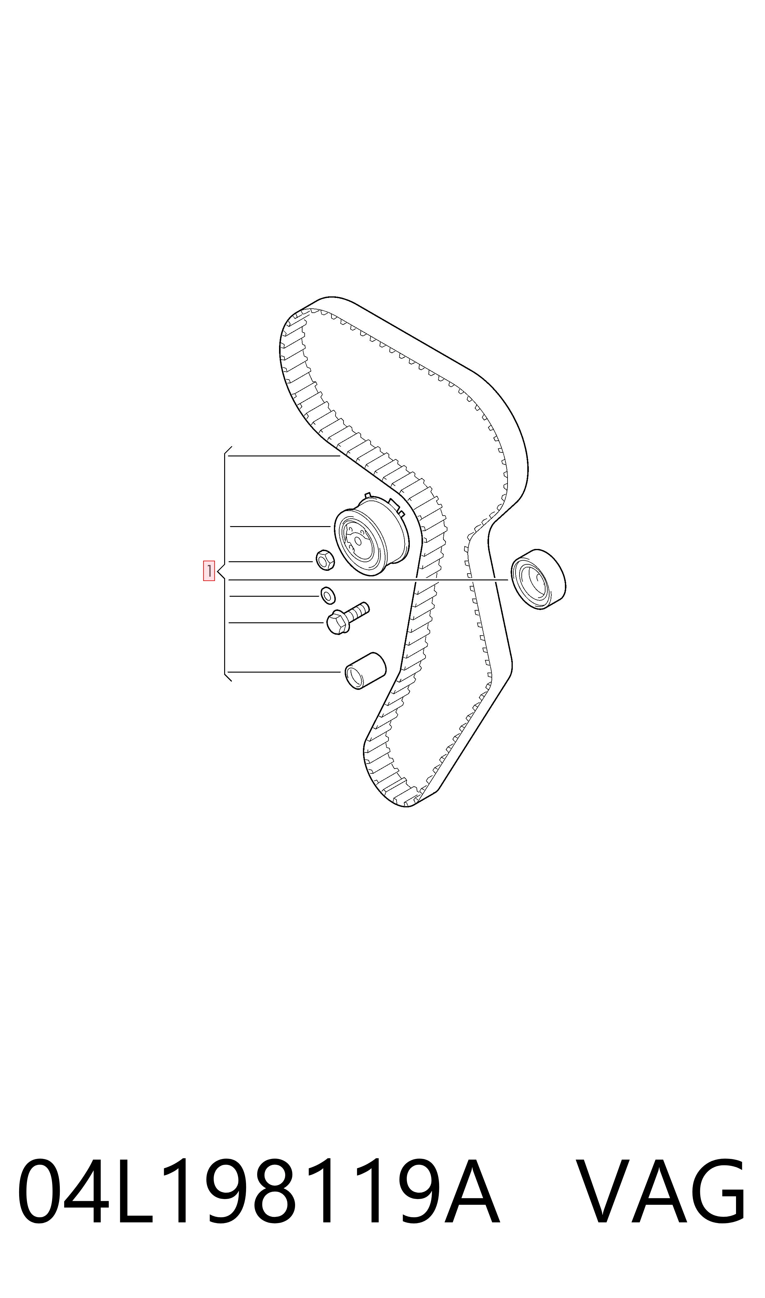 04L198119A VAG Комплект ремня ГРМ